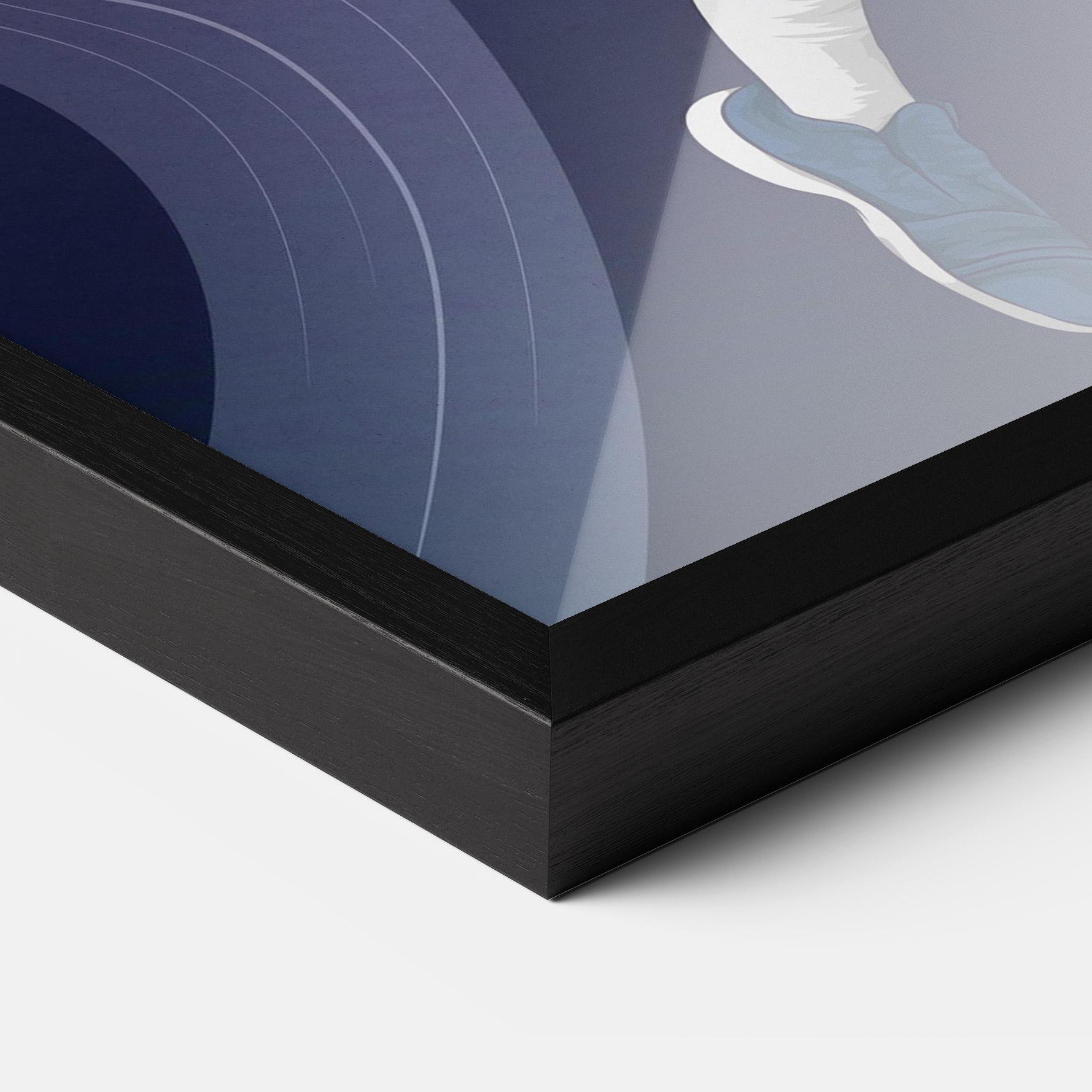 Gerahmte Poster Flying Player mockup 3