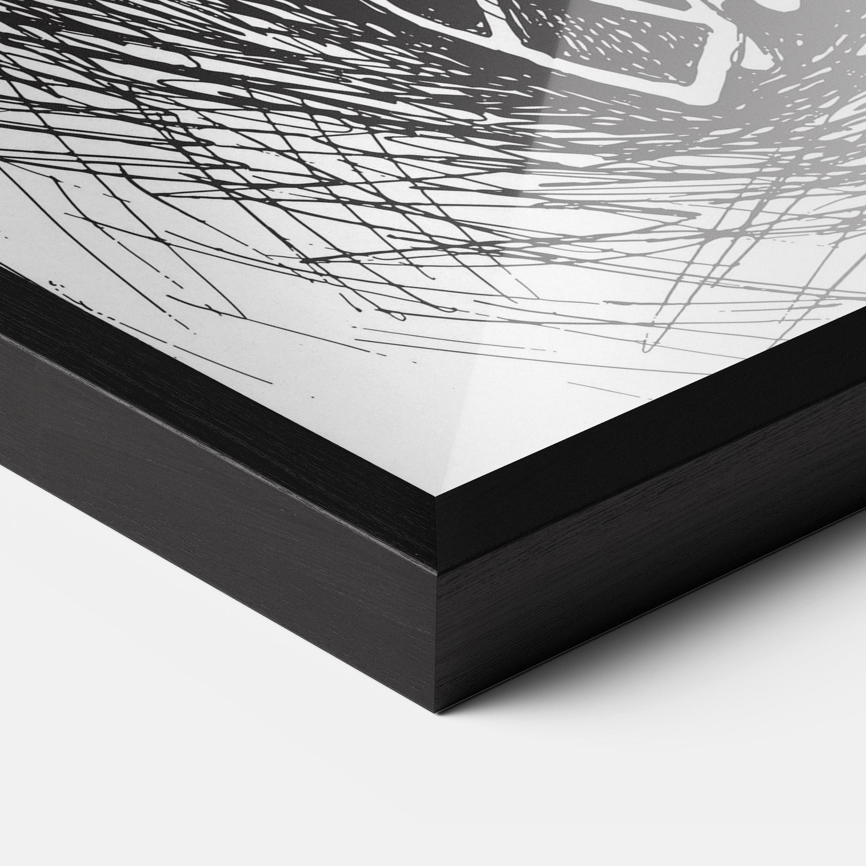 Gerahmte Poster Grey Line Basket mockup 3