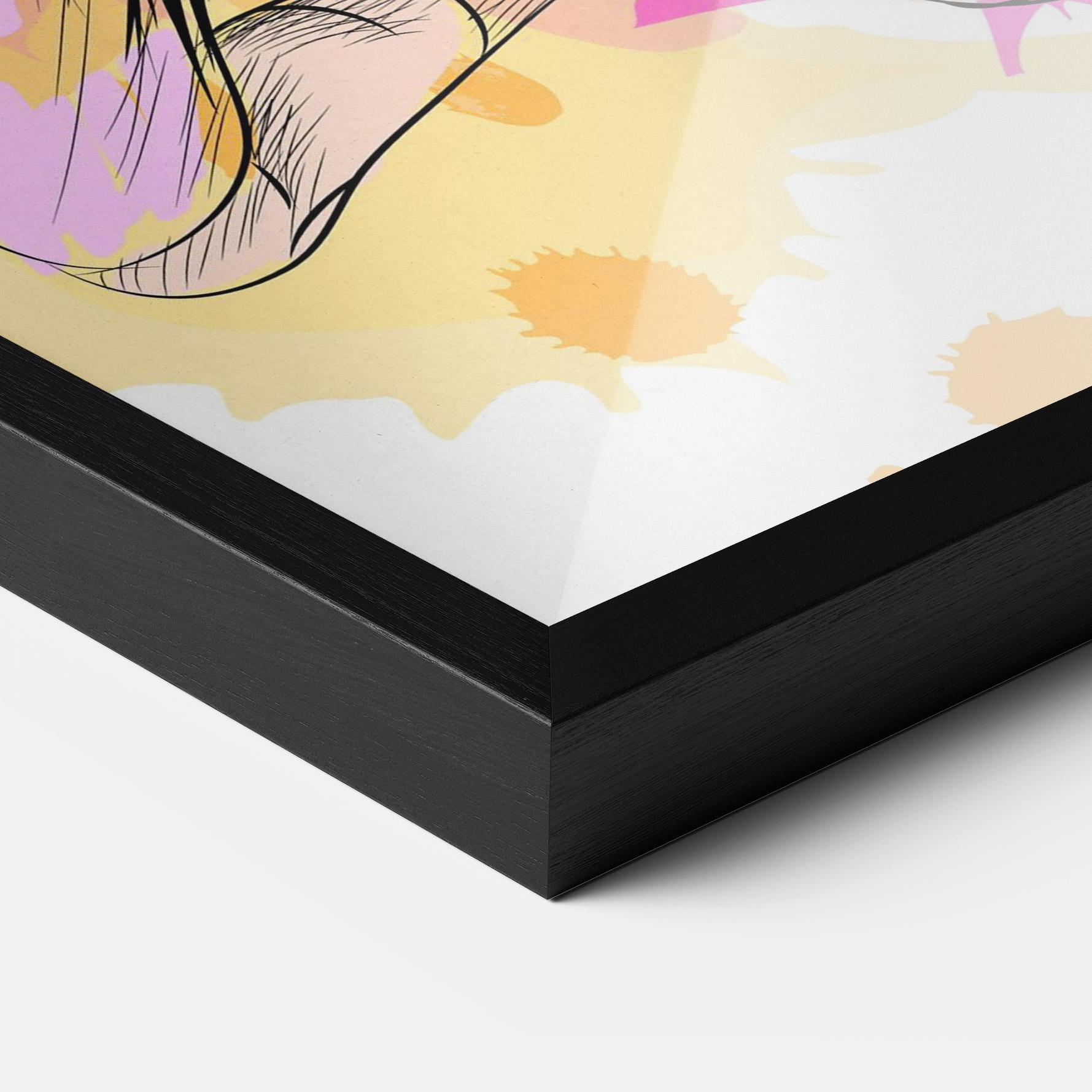 Gerahmte Poster Pink Basket Player mockup 3