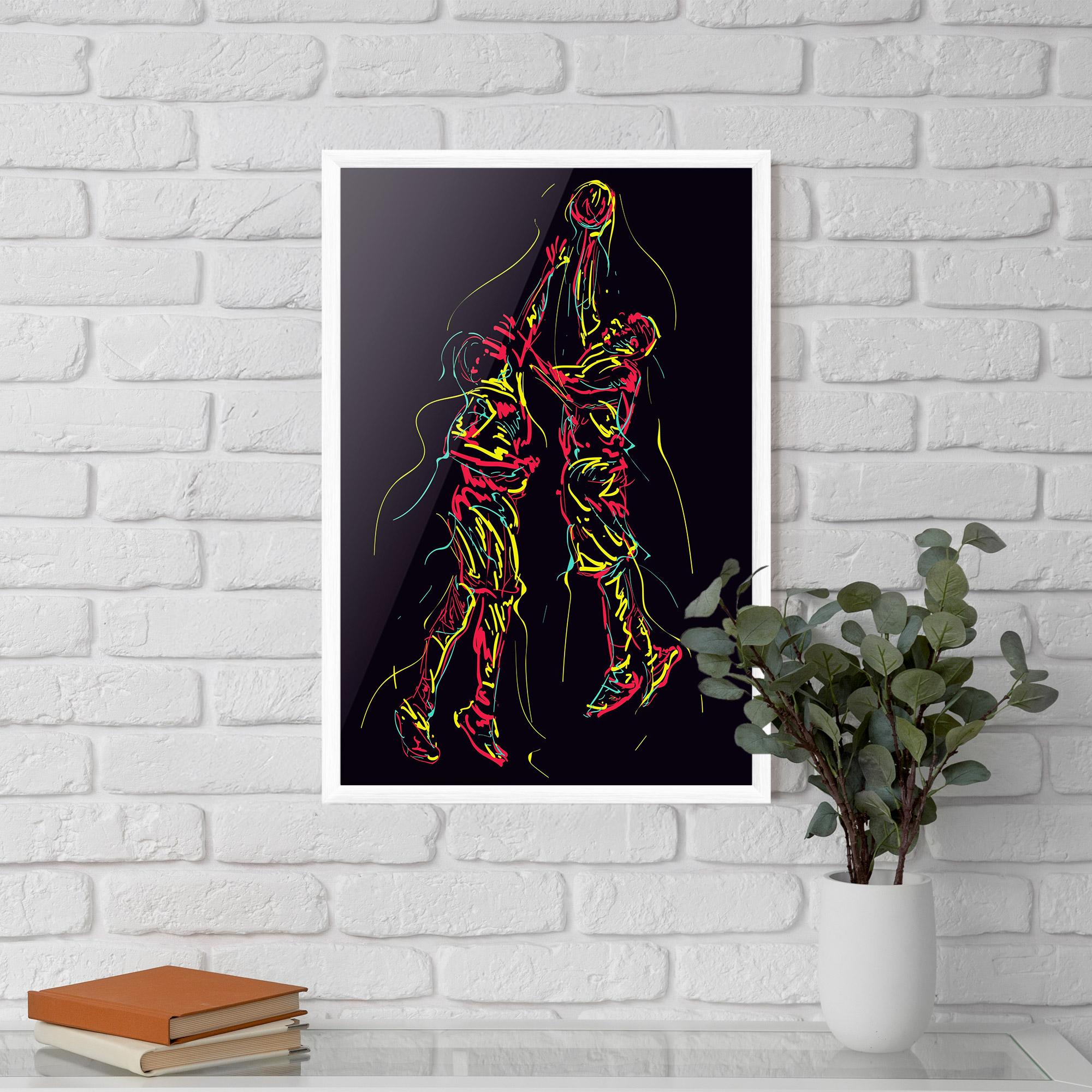 Gerahmte Poster Basket Line Jump mockup 5