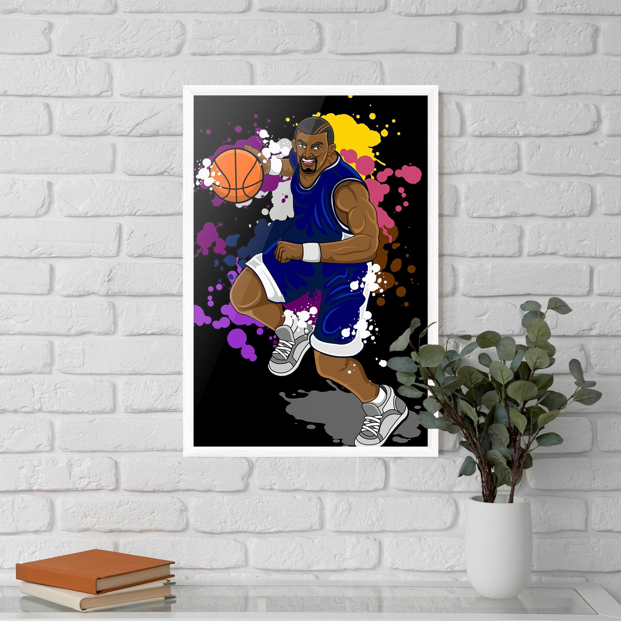 Gerahmte Poster Basketball Character mockup 5