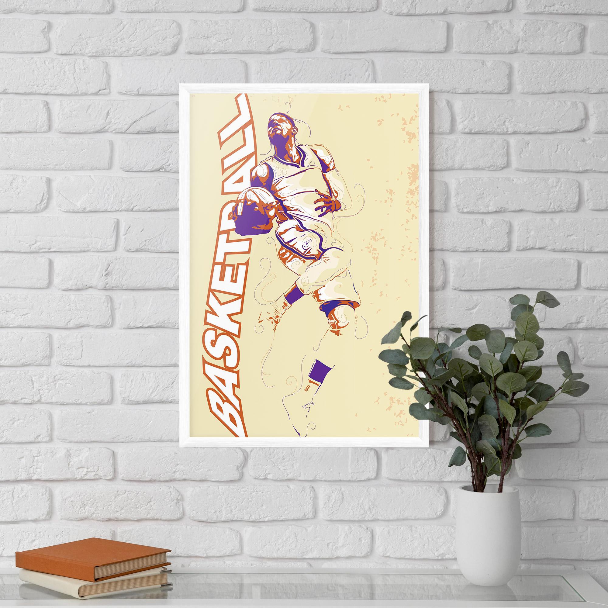 Gerahmte Poster Basketball Cream mockup 5