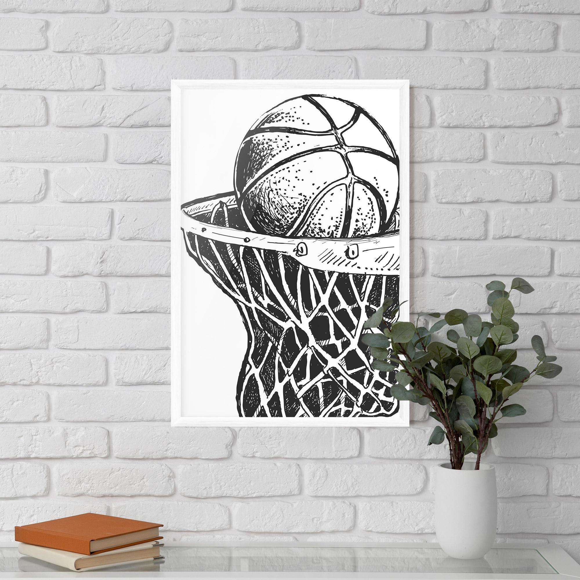 Gerahmte Poster Basketball Grey Hoop mockup 5
