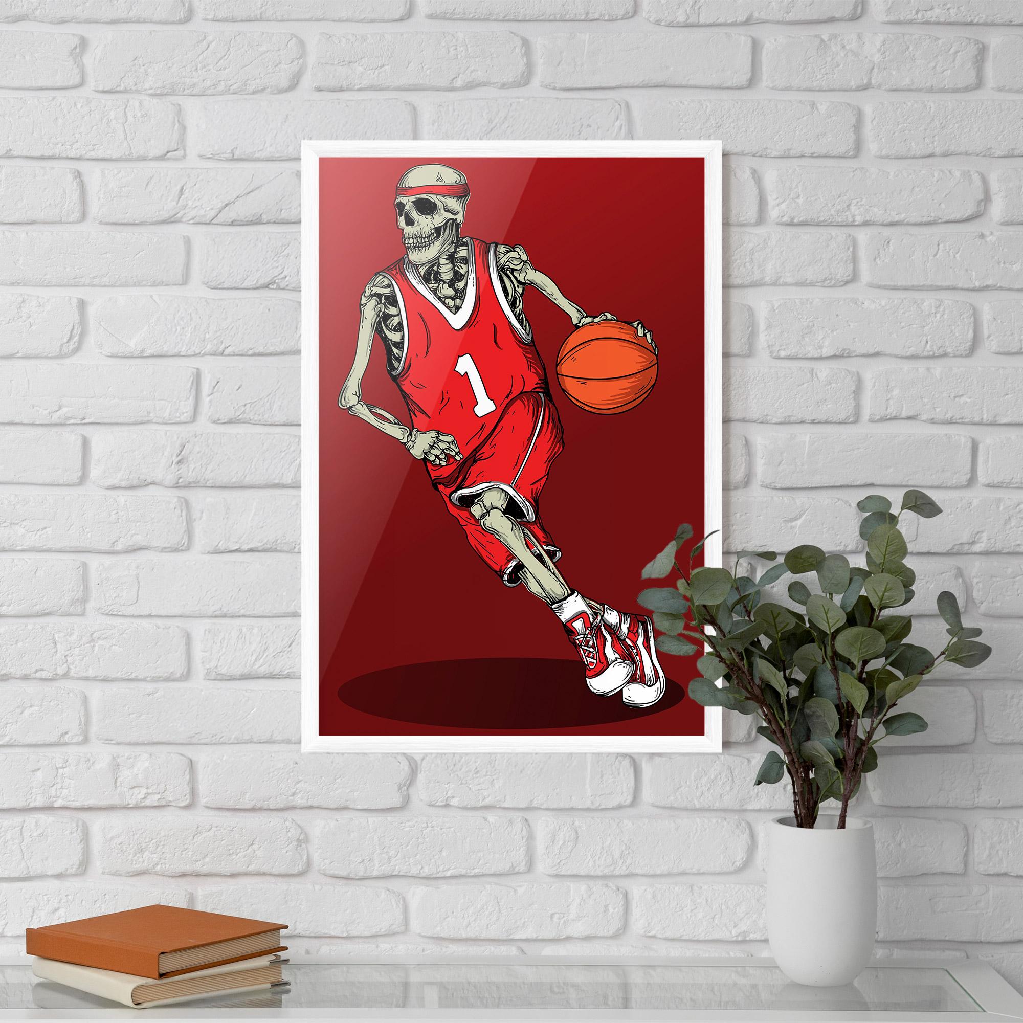 Gerahmte Poster Basketball Skull mockup 5