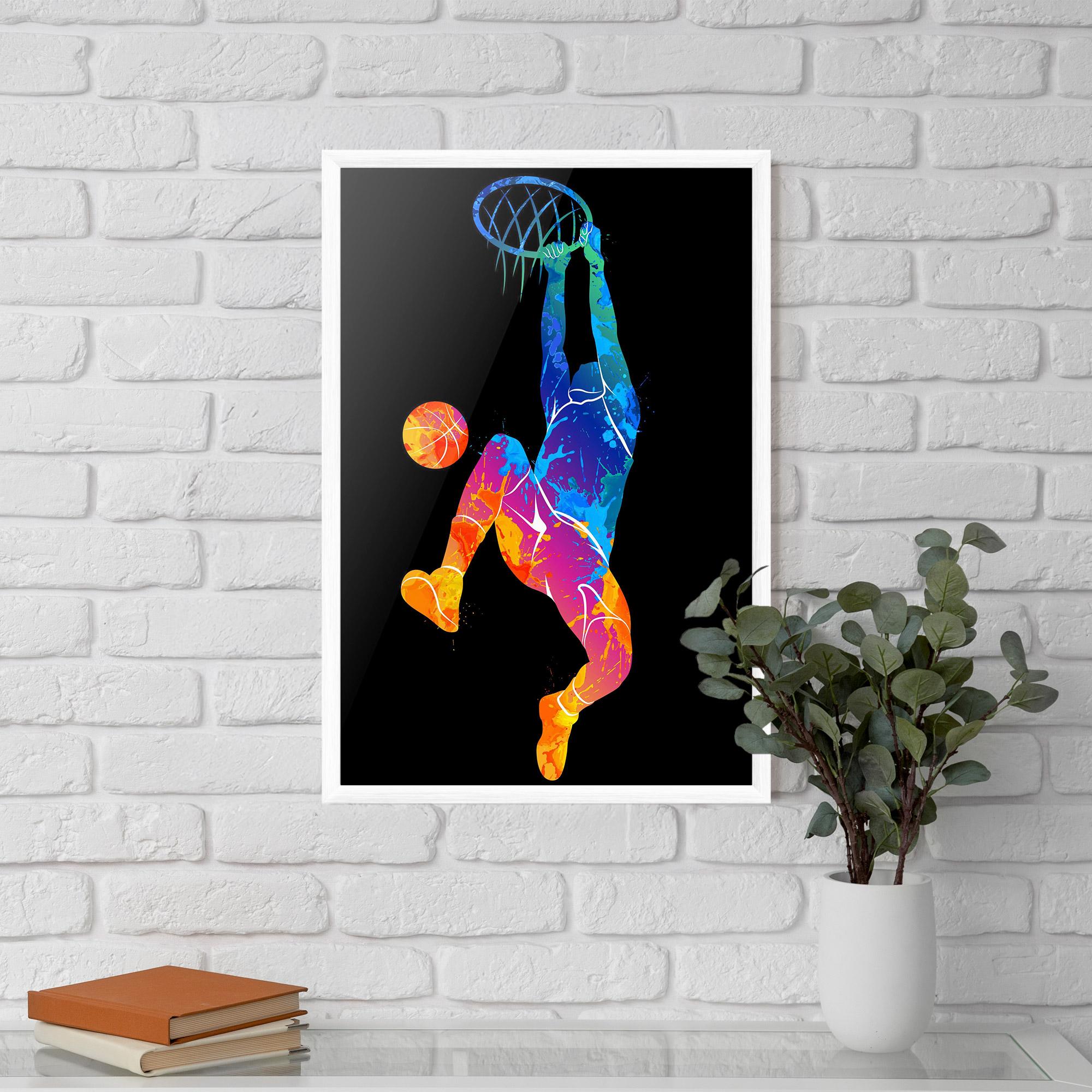 Gerahmte Poster Blue Basket Hoop mockup 5