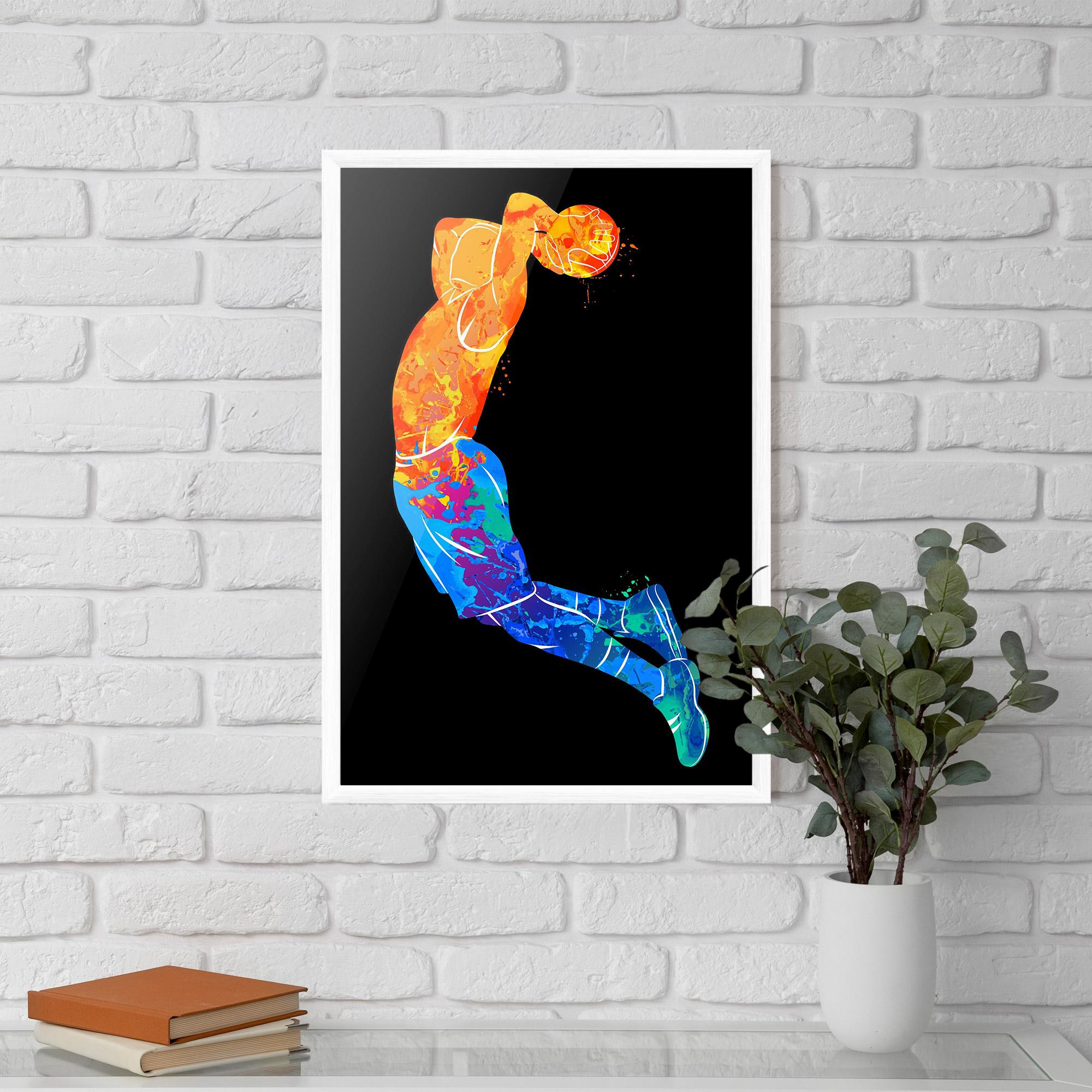 Gerahmte Poster Blue Orange Basket mockup 5