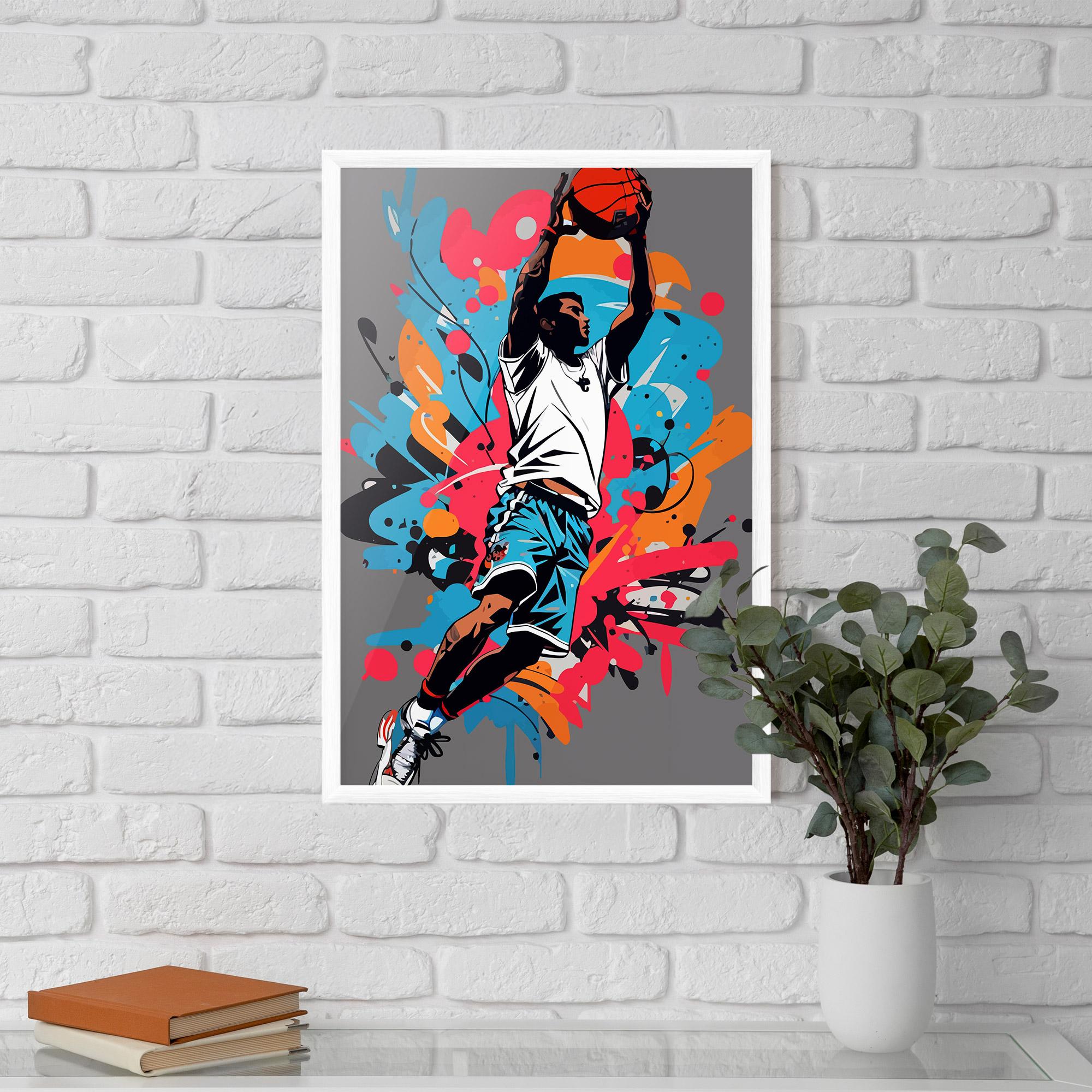 Gerahmte Poster Blue Red Basket mockup 5