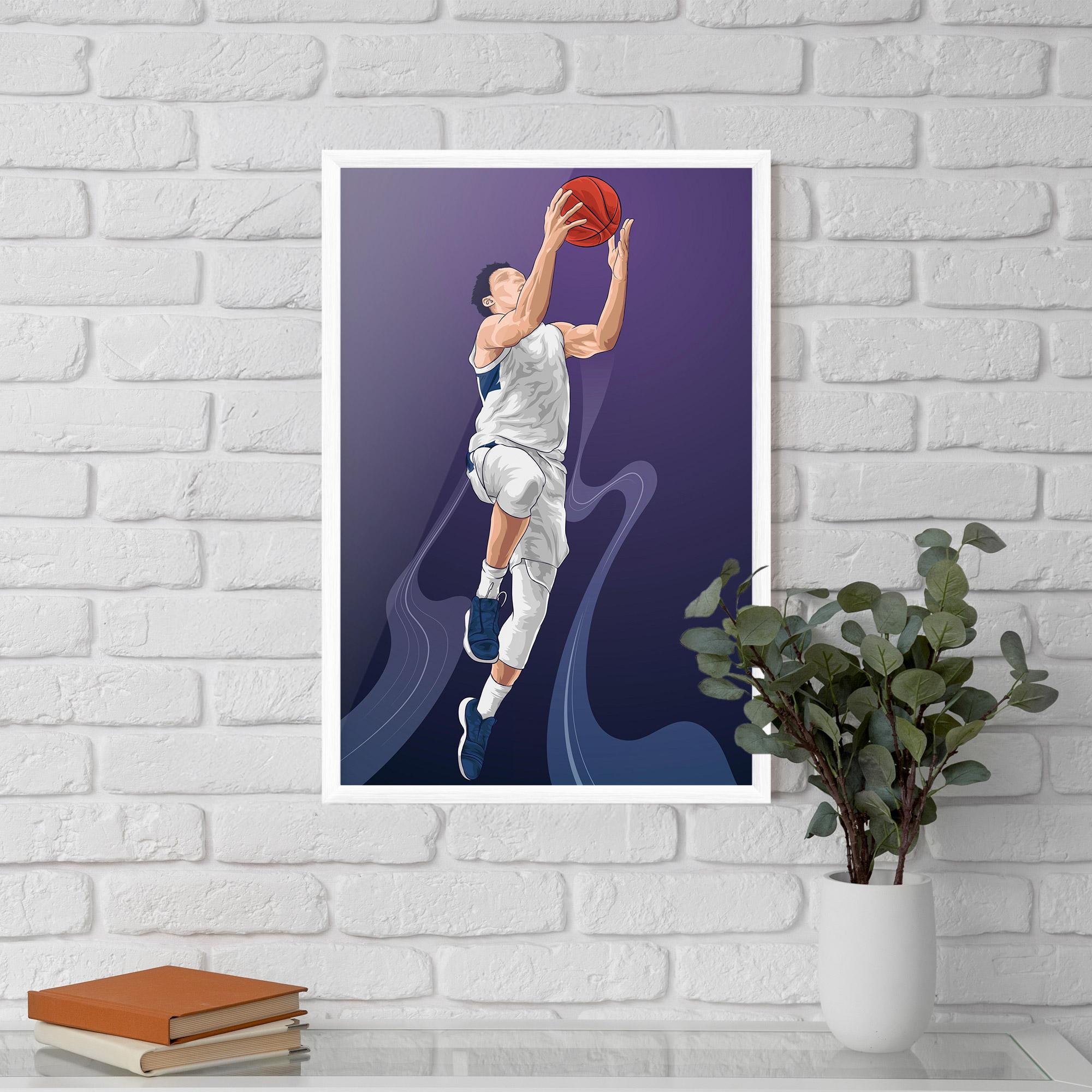 Gerahmte Poster Flying Player mockup 5