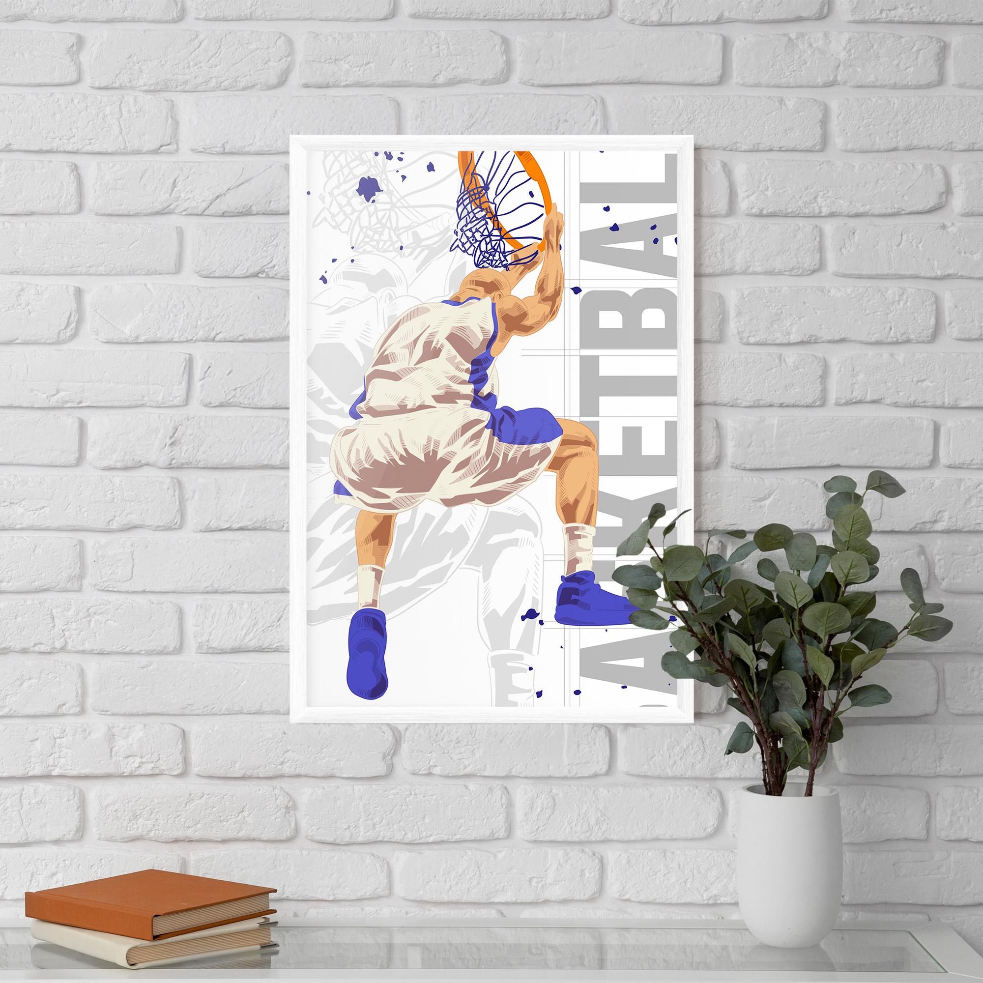 Gerahmte Poster Grey Basketball mockup 5