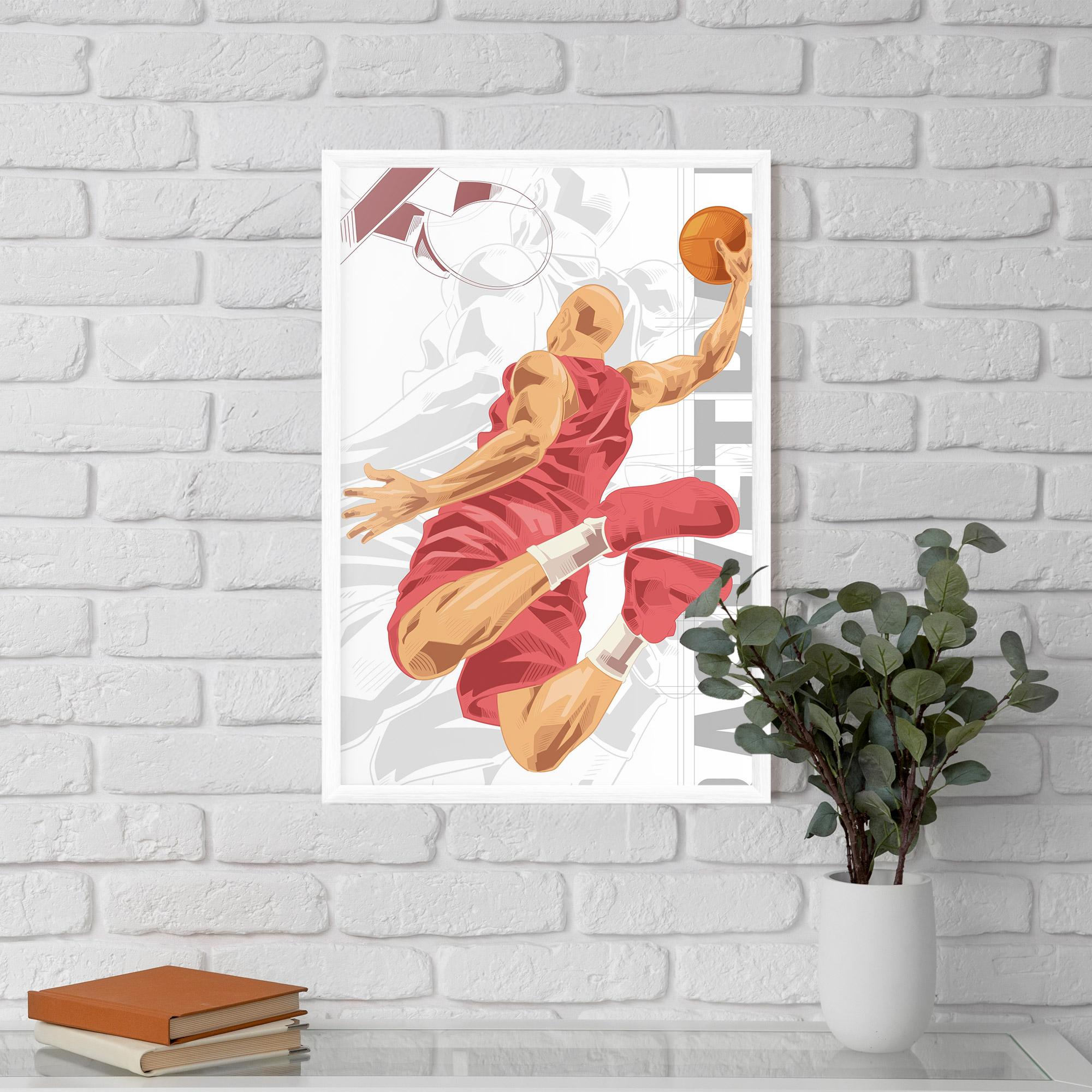 Gerahmte Poster Pink Basketball mockup 5
