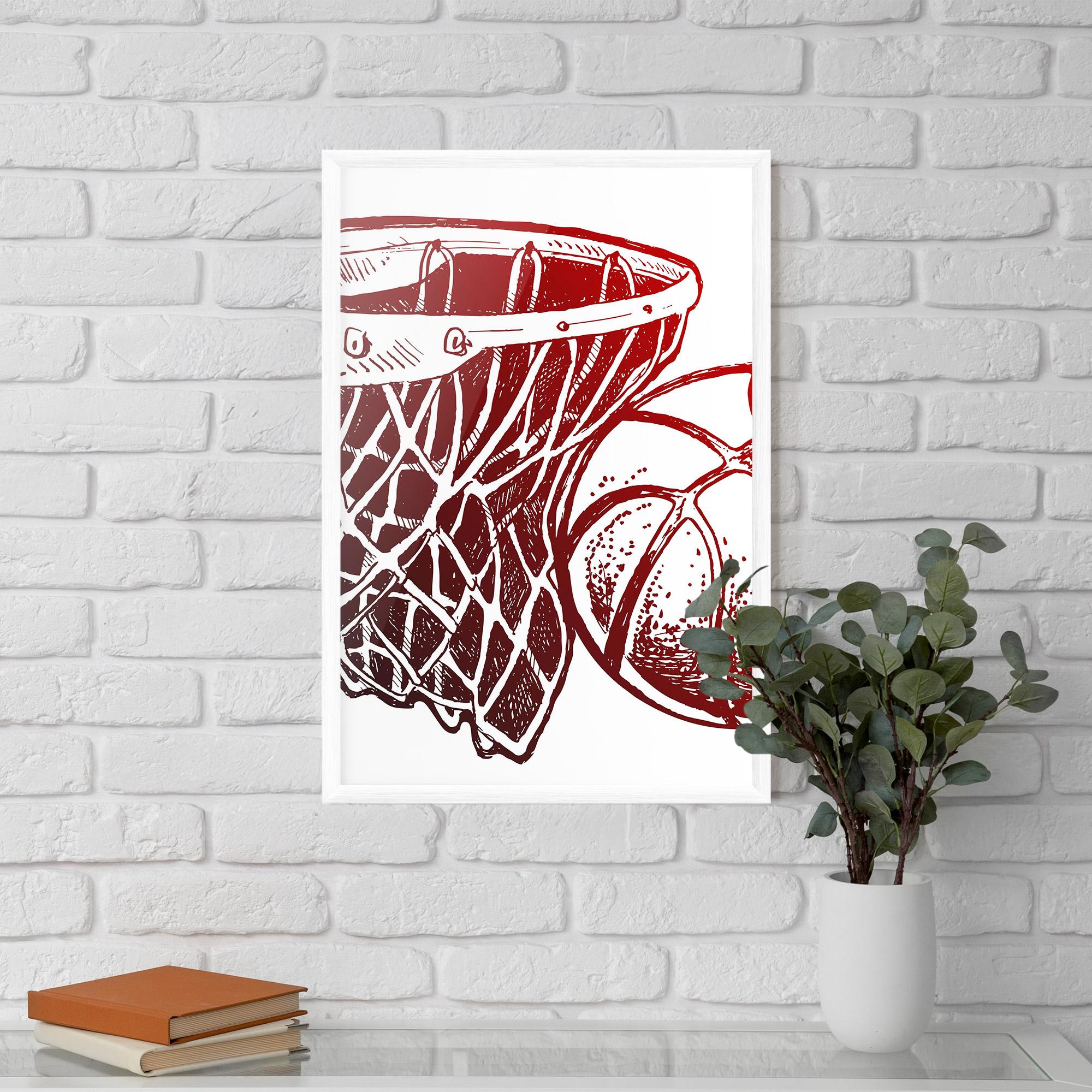 Gerahmte Poster Red Basketball Hoop mockup 5