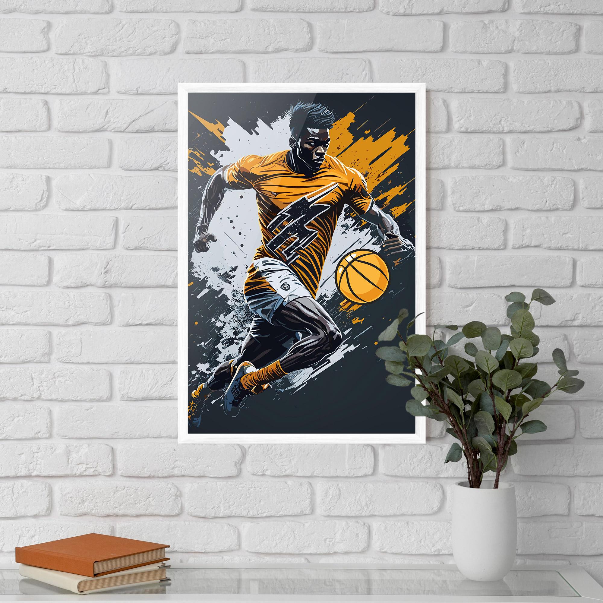 Gerahmte Poster Yellow White Basket mockup 5