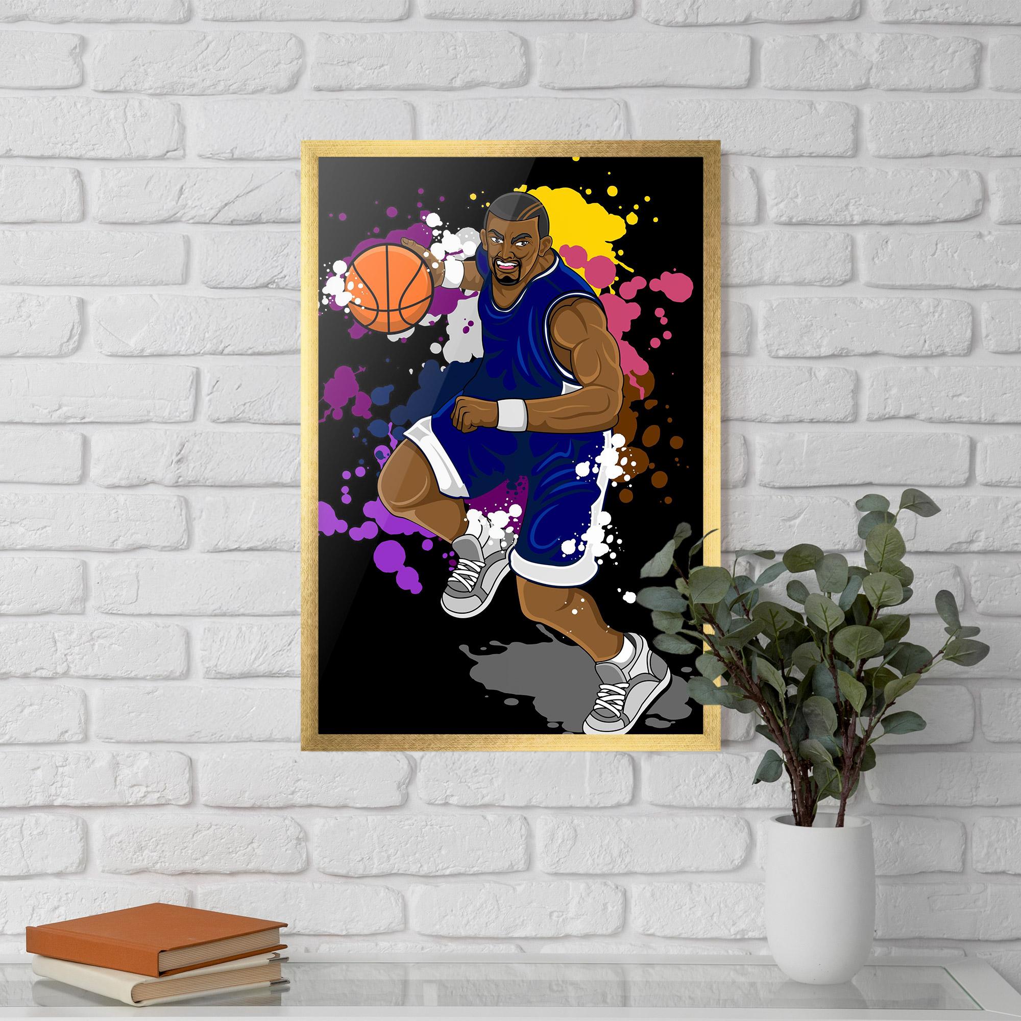 Gerahmte Poster Basketball Character mockup 5