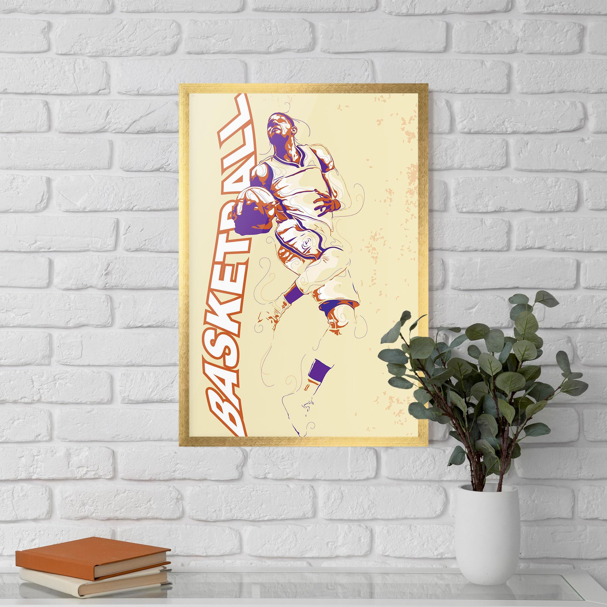 Gerahmte Poster Basketball Cream mockup 5