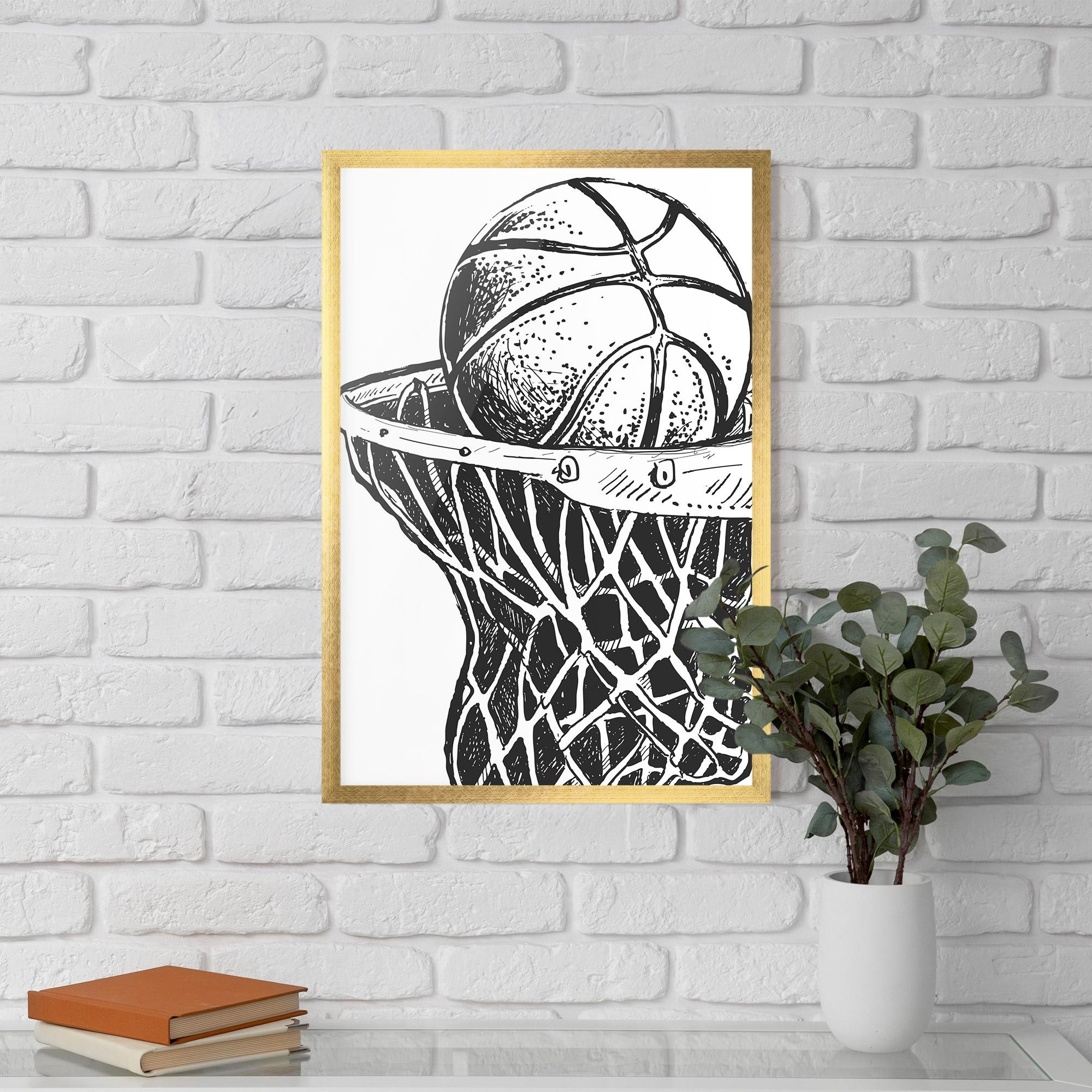 Gerahmte Poster Basketball Grey Hoop mockup 5