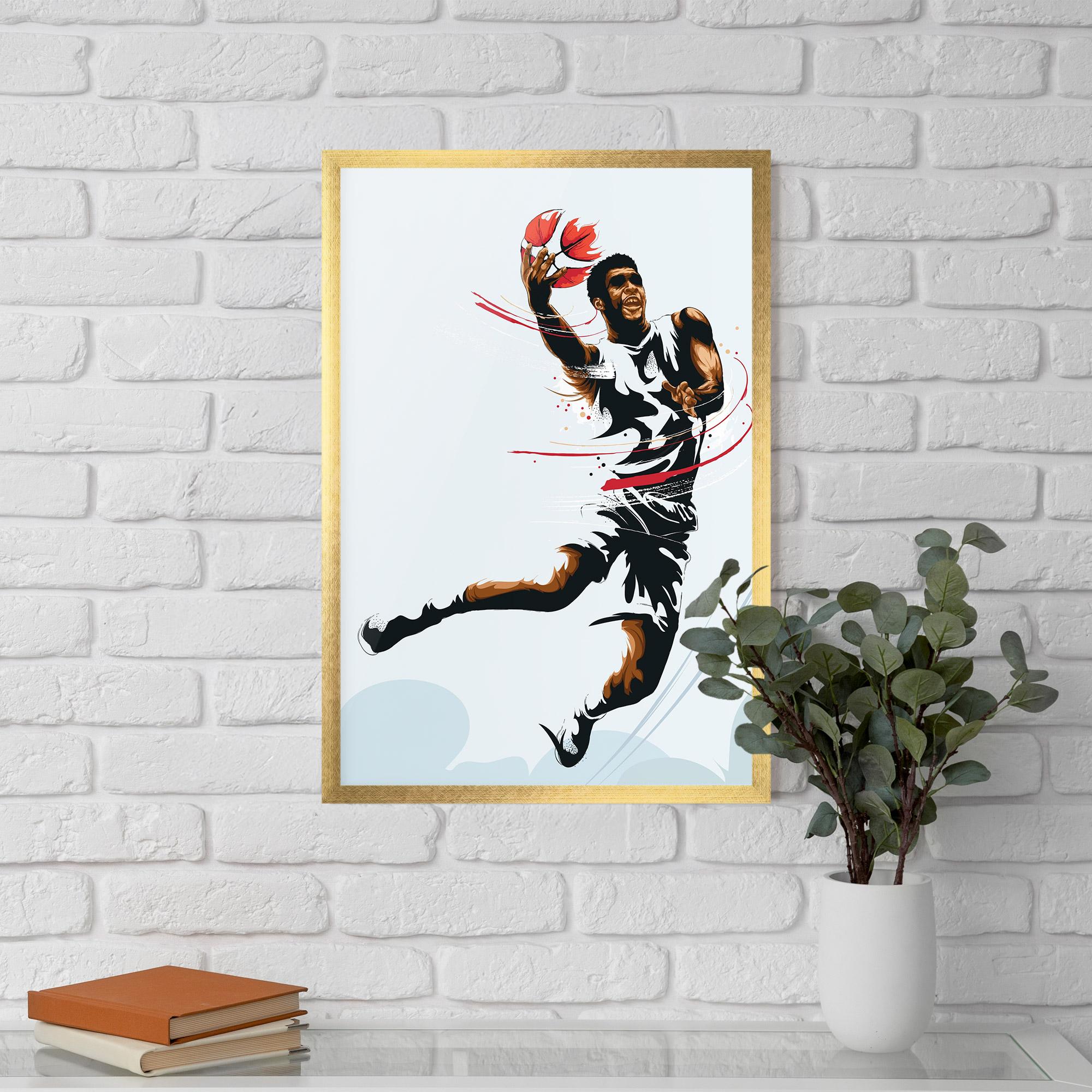 Gerahmte Poster Basketball Shot mockup 5