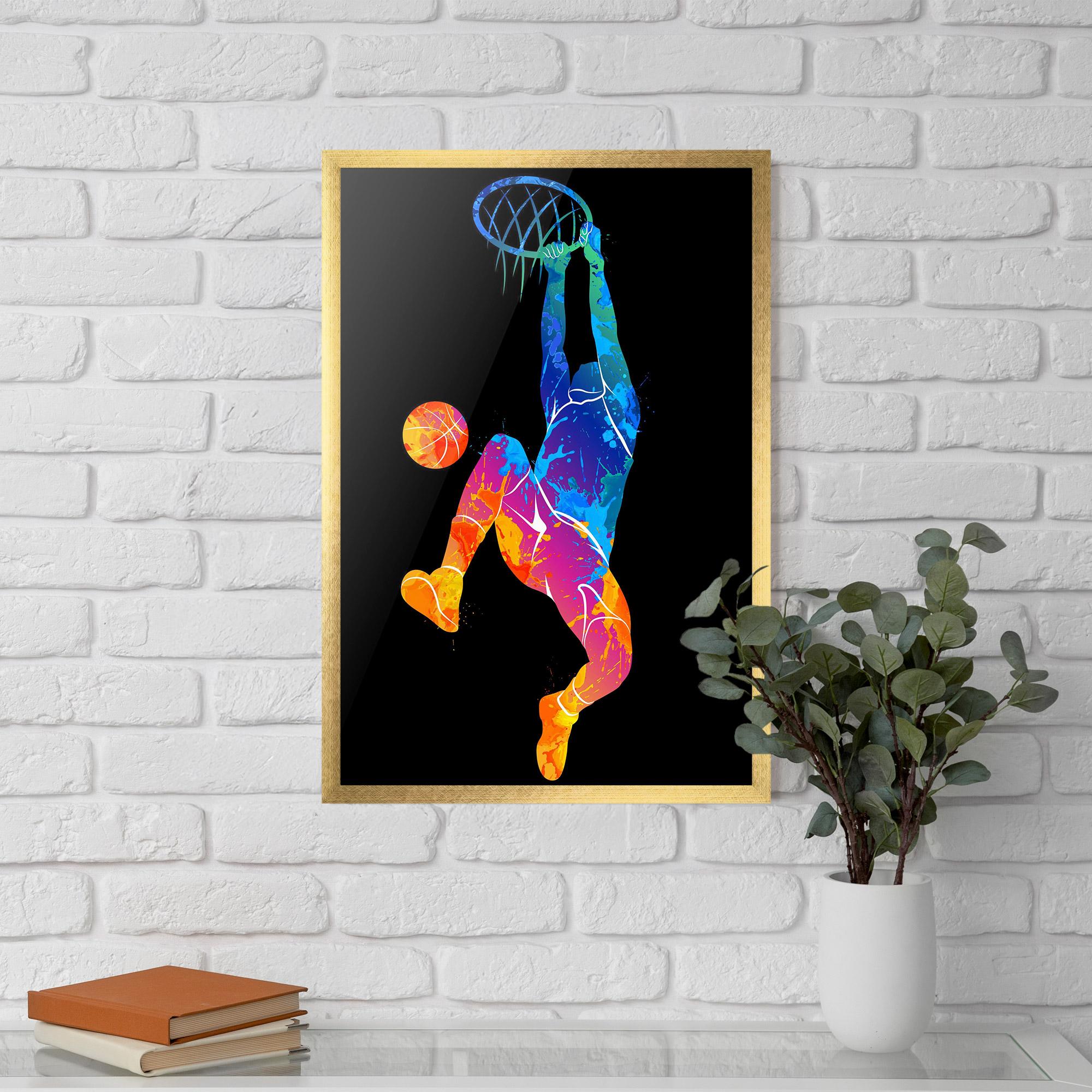 Gerahmte Poster Blue Basket Hoop mockup 5