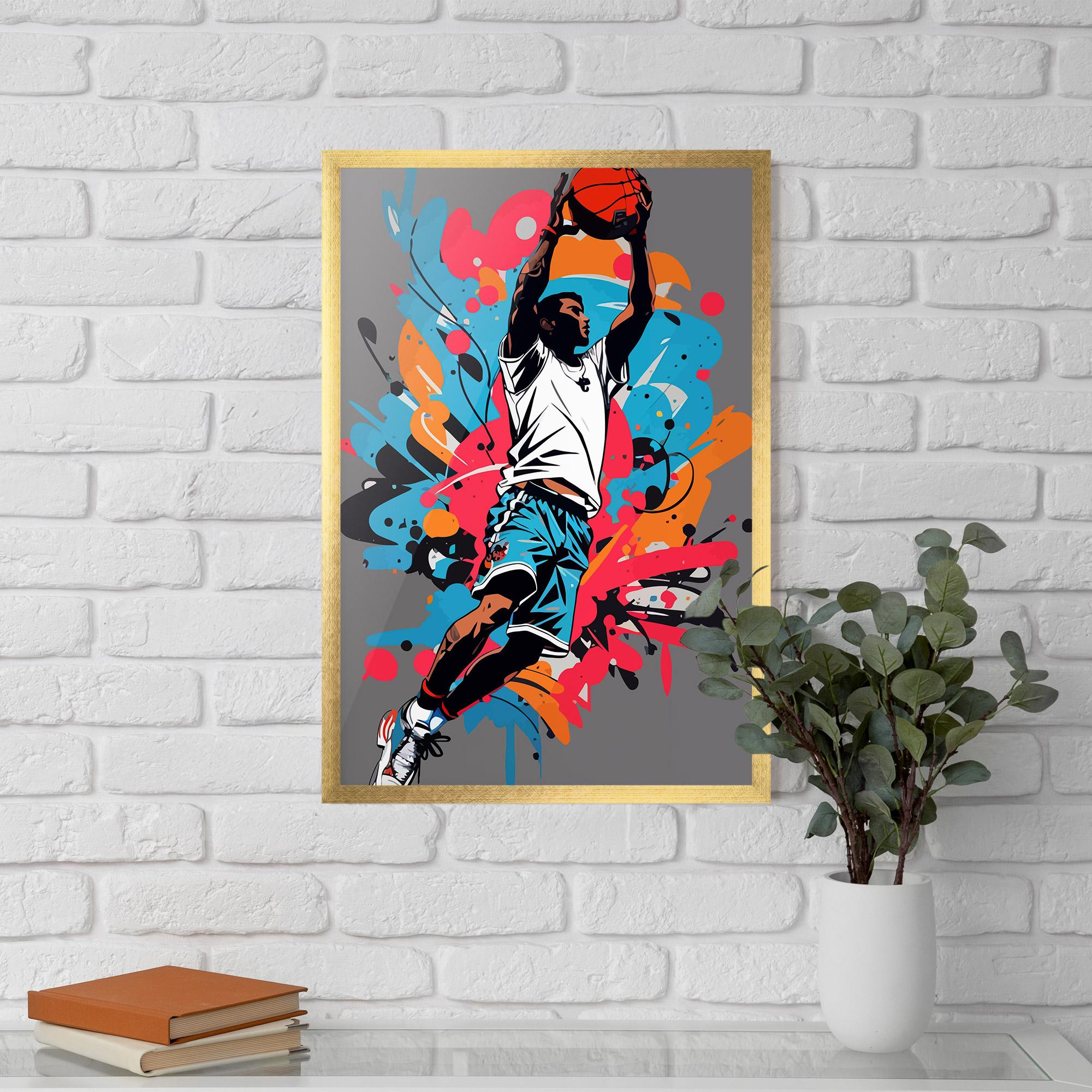 Gerahmte Poster Blue Red Basket mockup 5