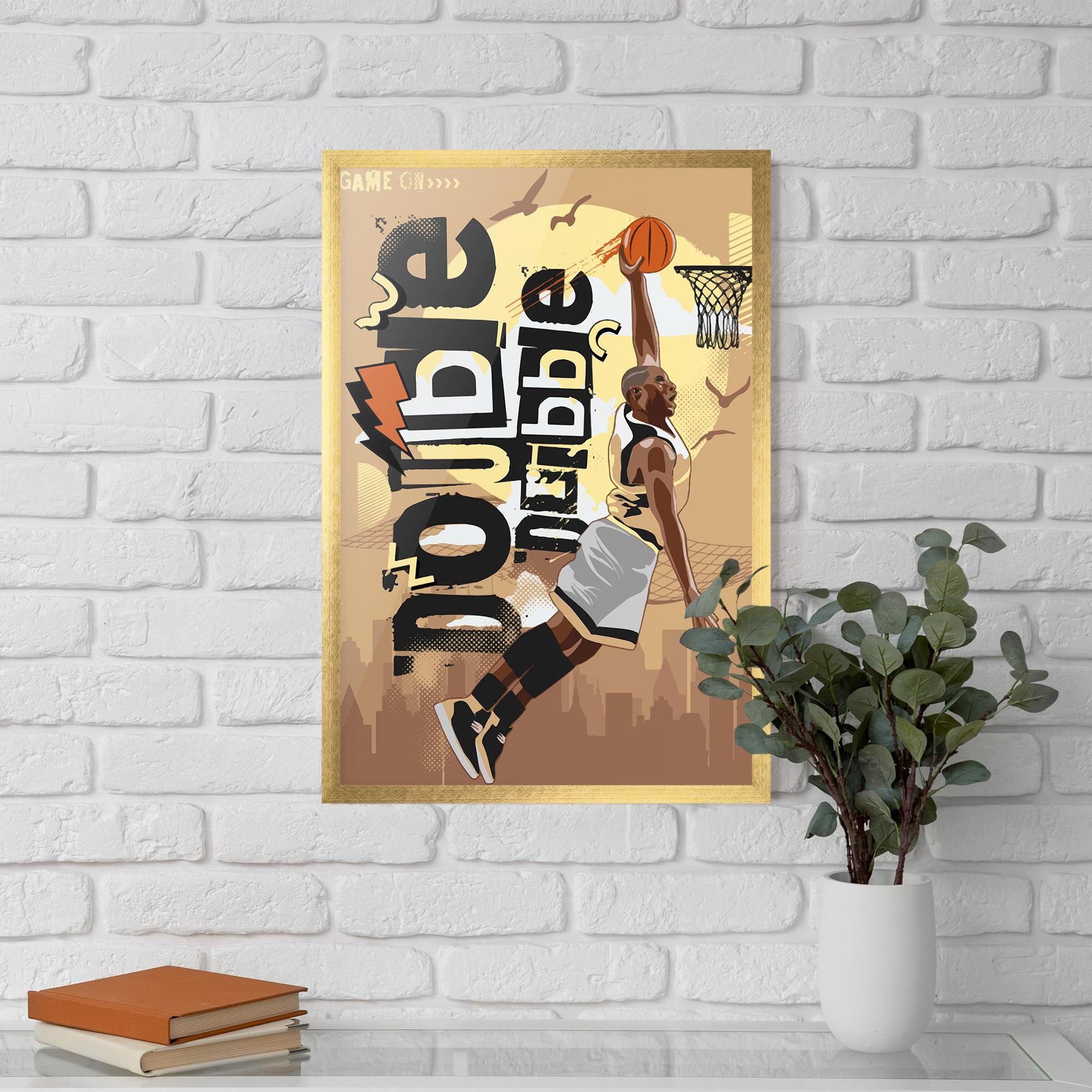 Gerahmte Poster Double Dribble mockup 5