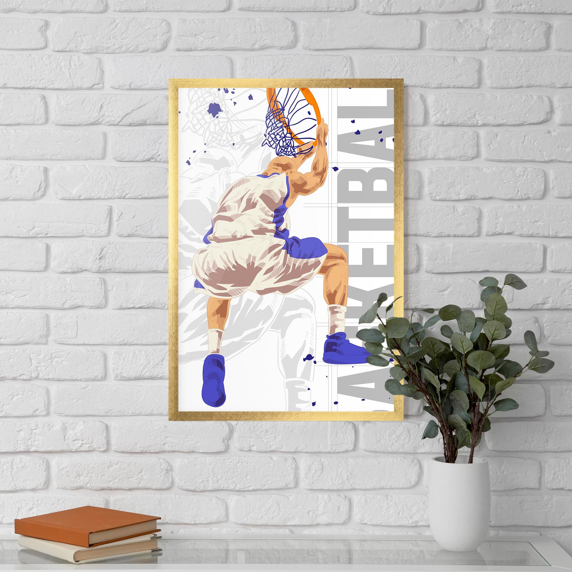Gerahmte Poster Grey Basketball mockup 5