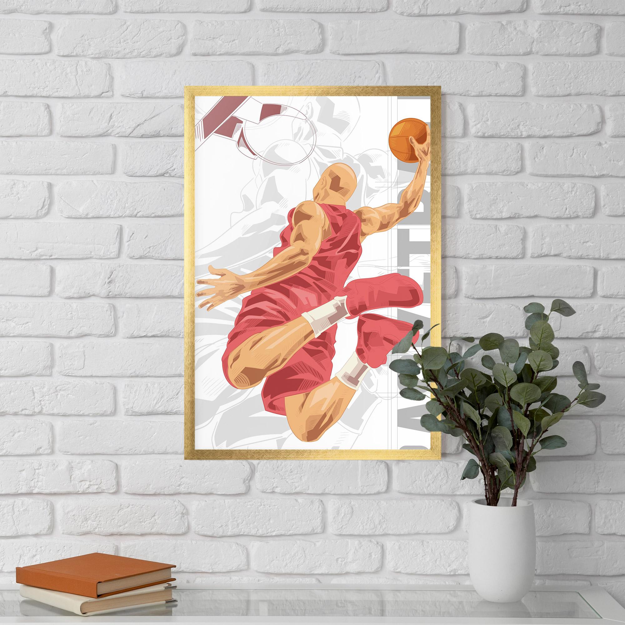 Gerahmte Poster Pink Basketball mockup 5
