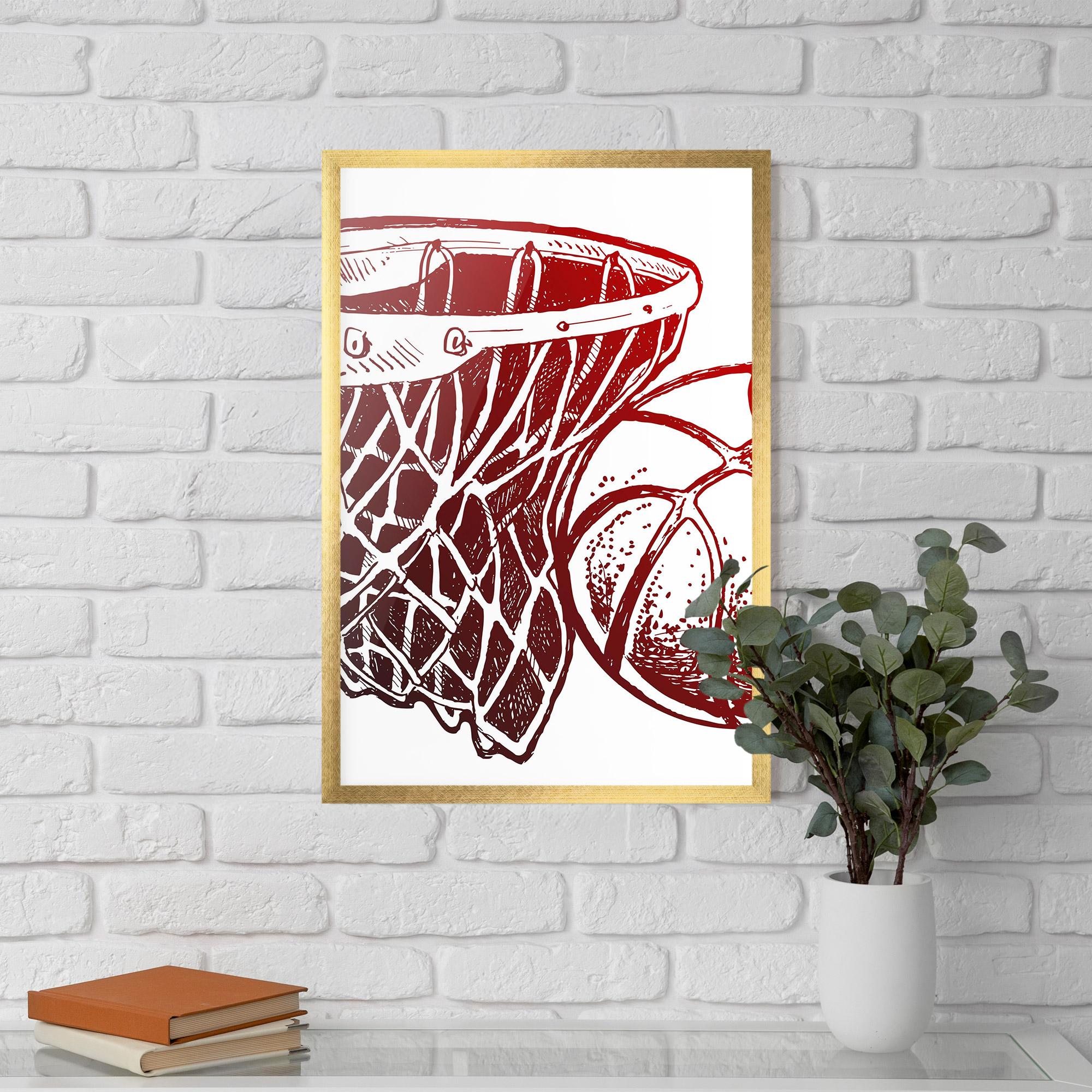 Gerahmte Poster Red Basketball Hoop mockup 5