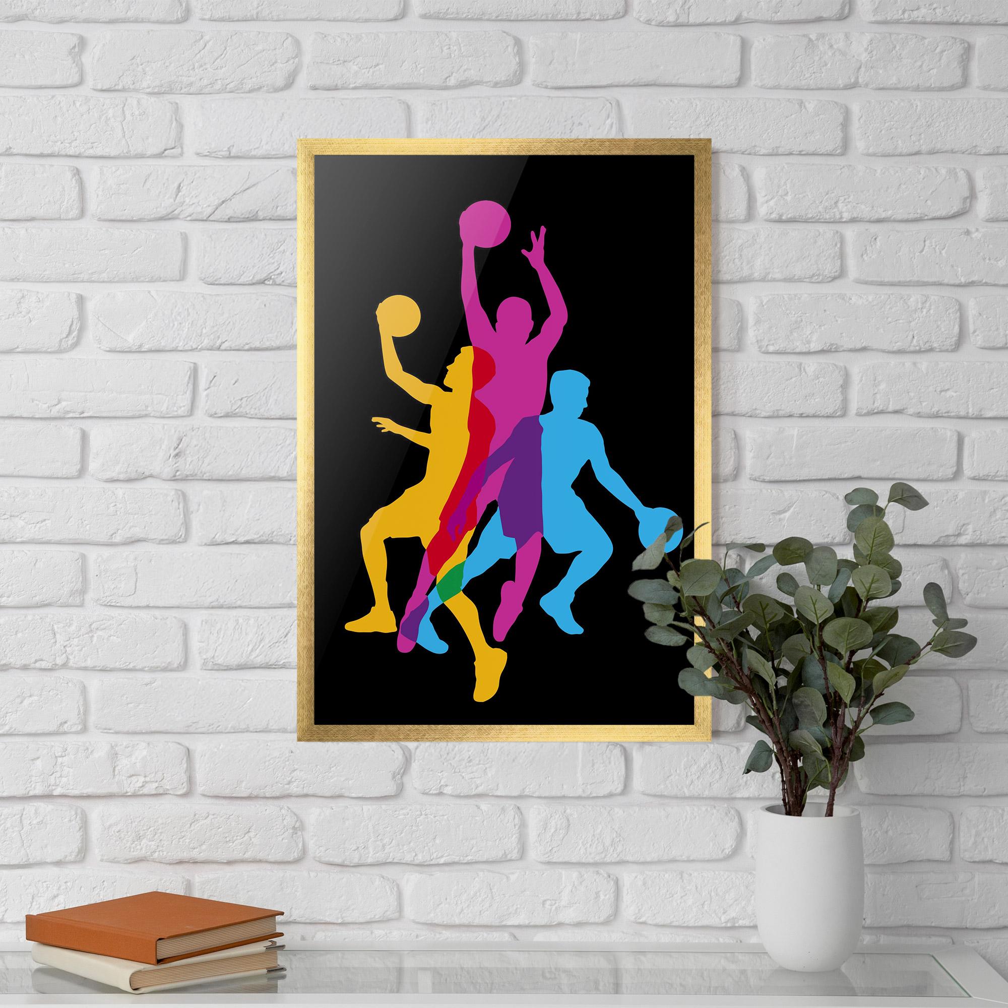 Gerahmte Poster Three Basket Players mockup 5