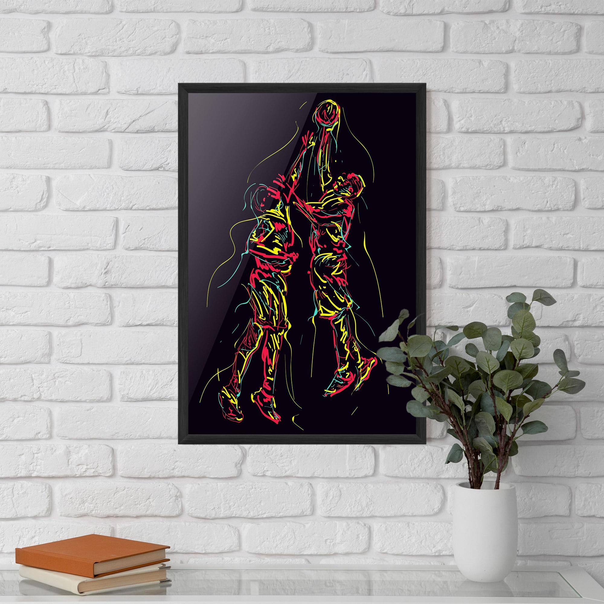 Gerahmte Poster Basket Line Jump mockup 5