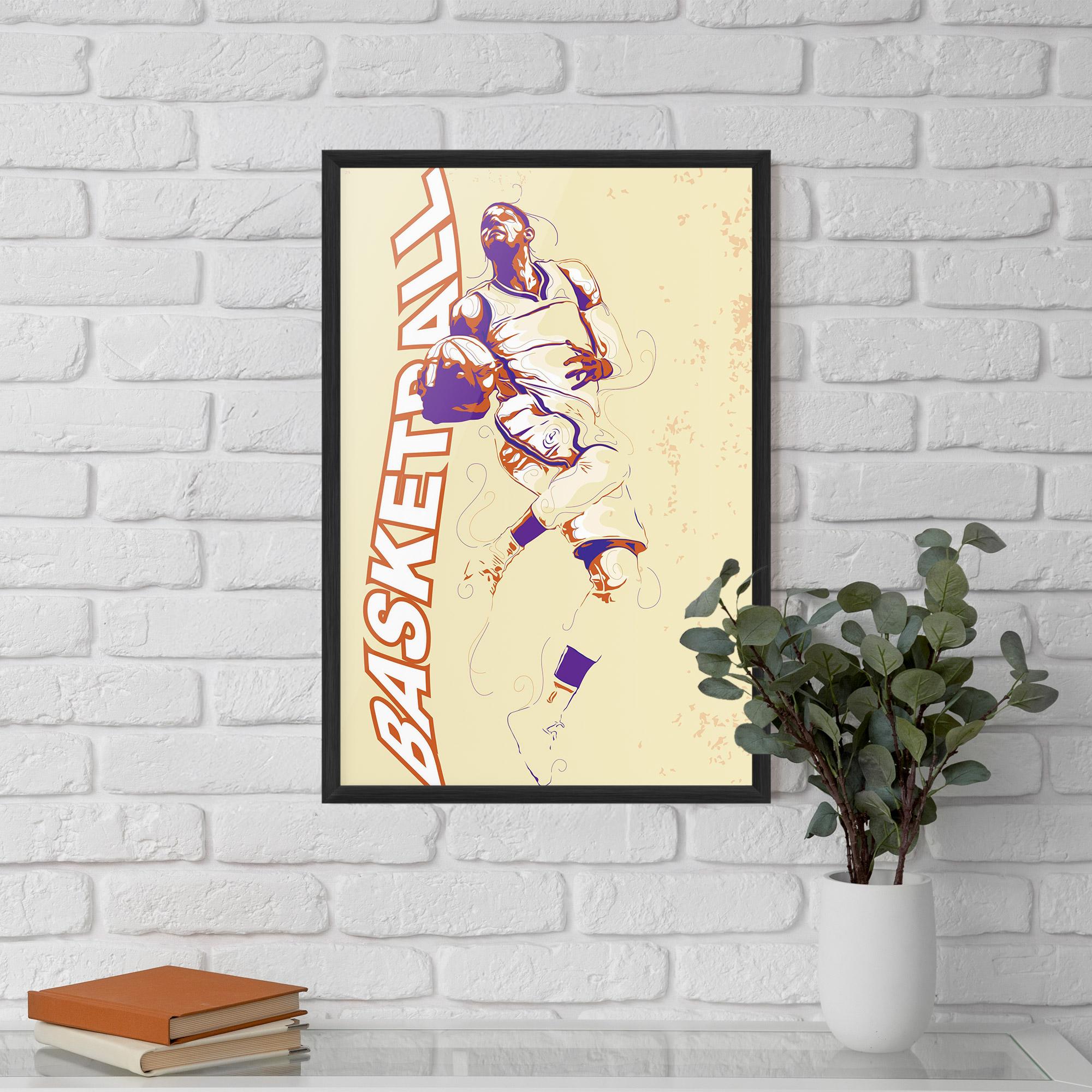 Gerahmte Poster Basketball Cream mockup 5