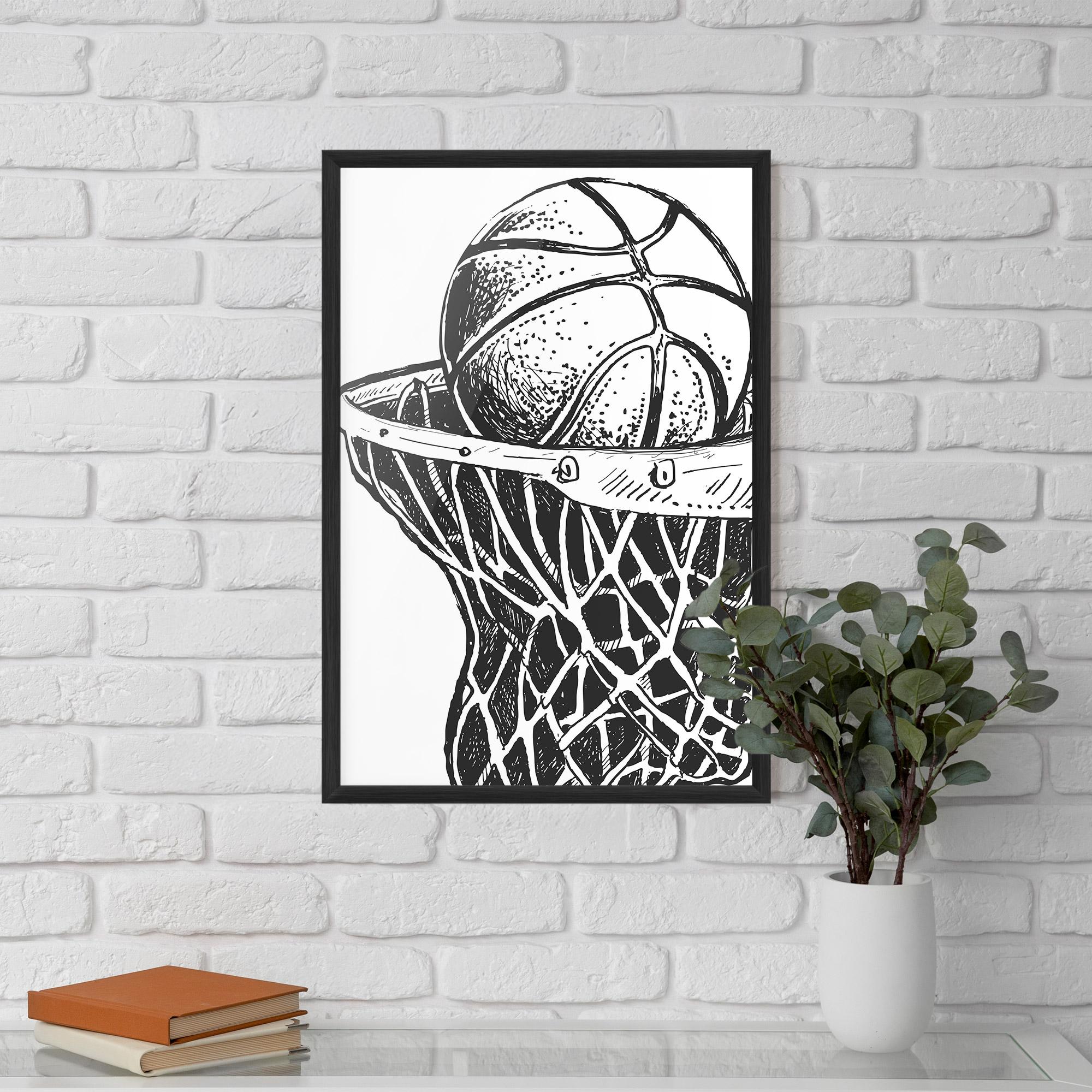Gerahmte Poster Basketball Grey Hoop mockup 5