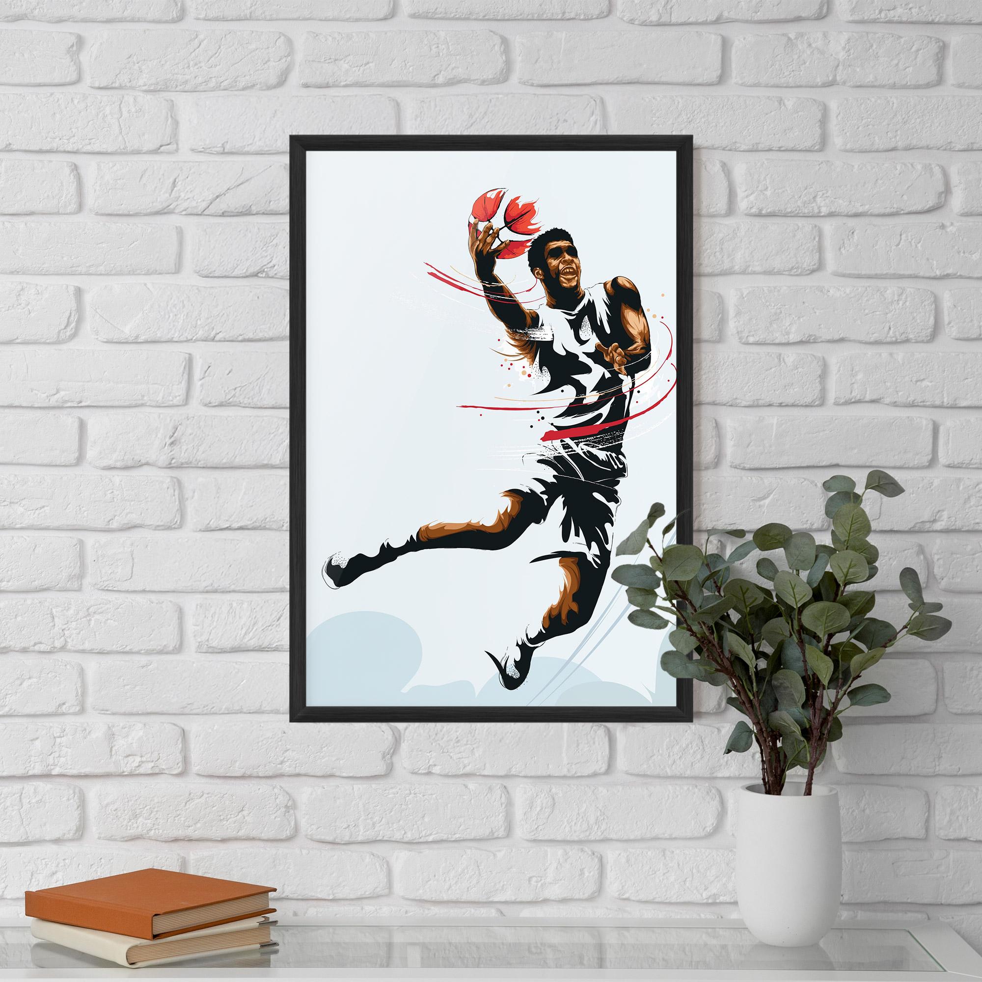 Gerahmte Poster Basketball Shot mockup 5