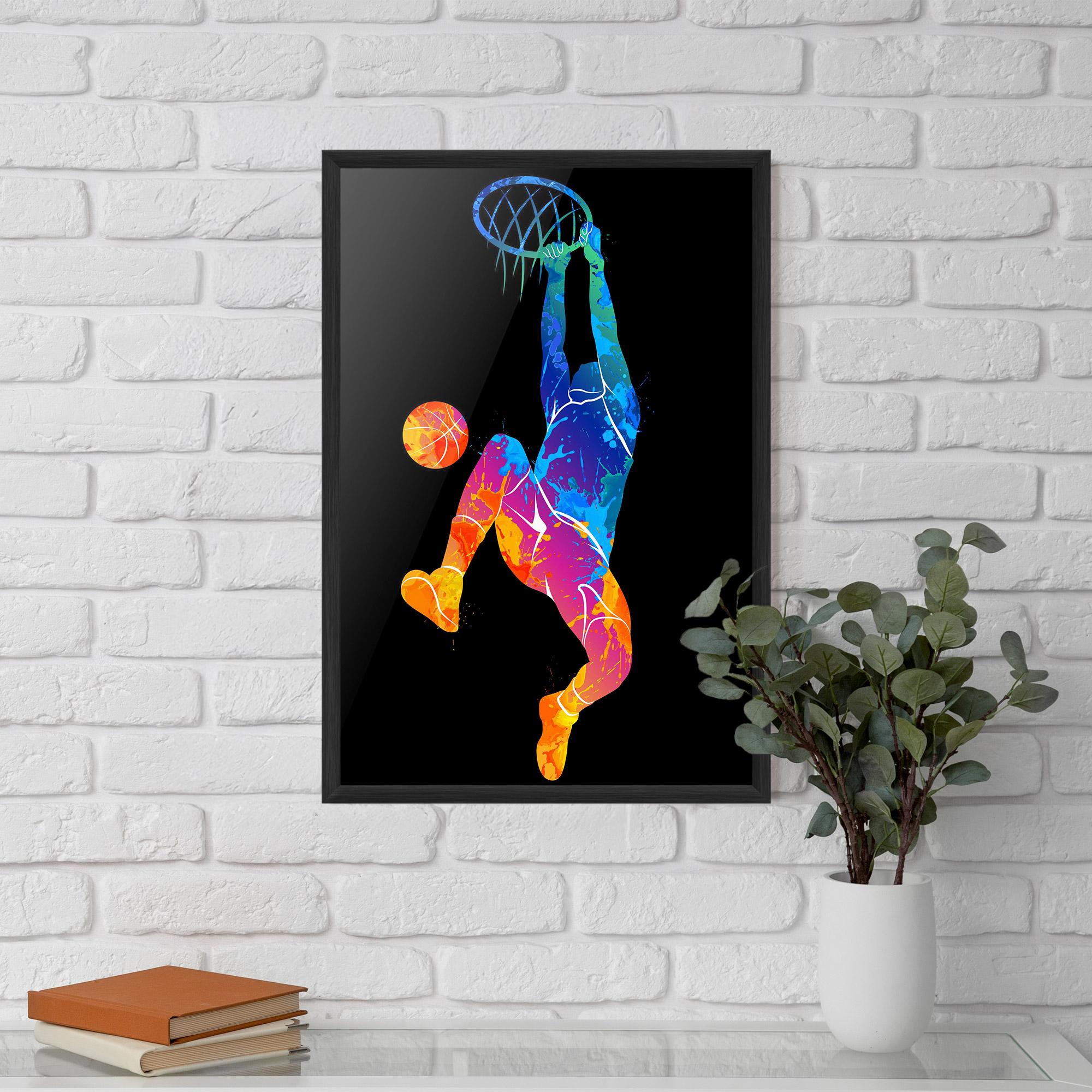 Gerahmte Poster Blue Basket Hoop mockup 5
