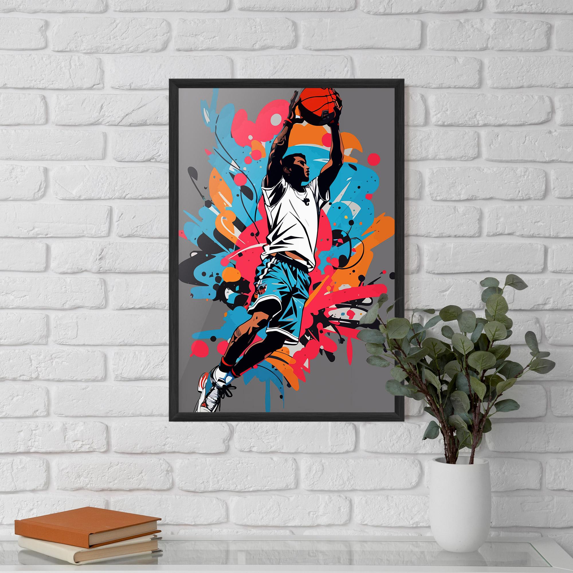 Gerahmte Poster Blue Red Basket mockup 5