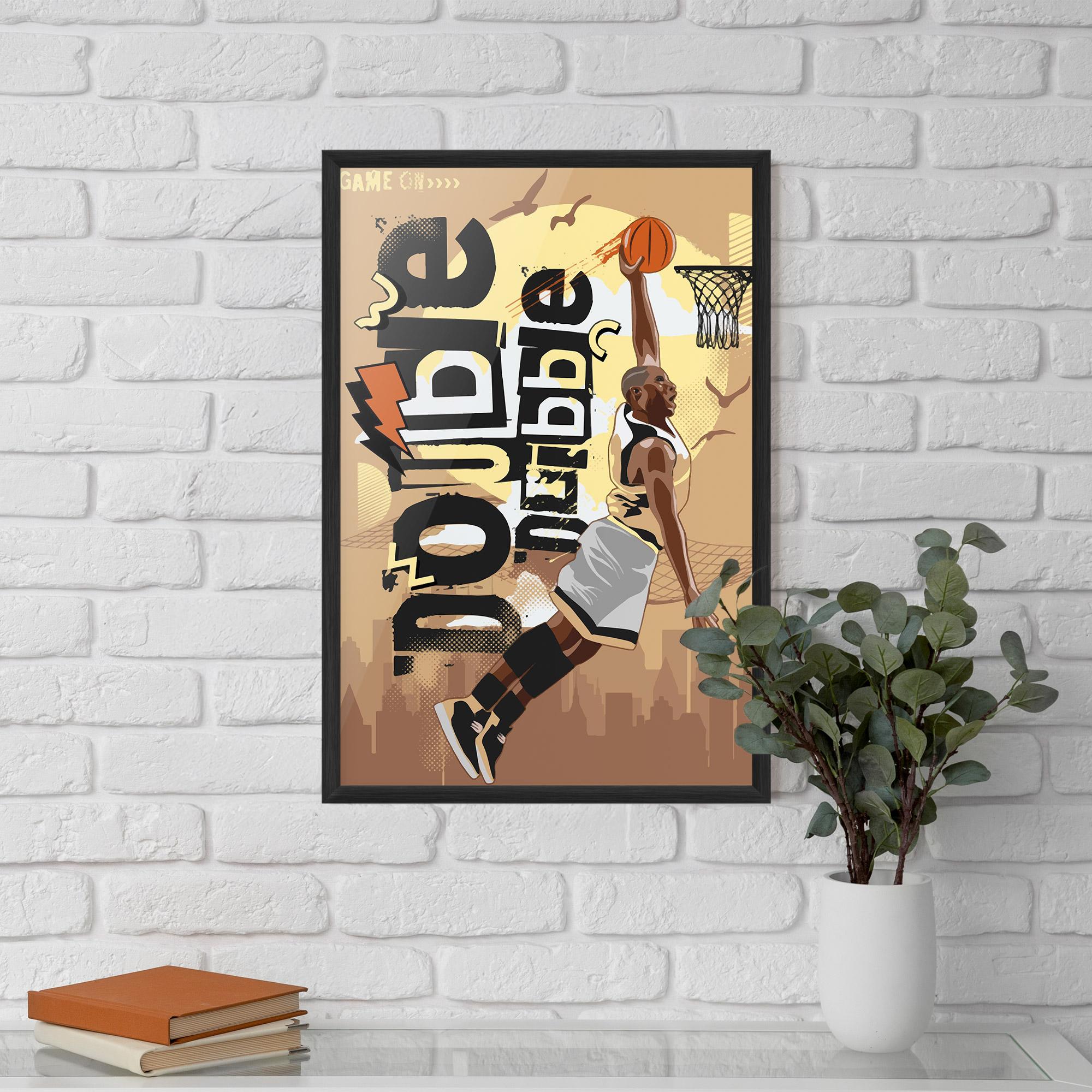 Gerahmte Poster Double Dribble mockup 5