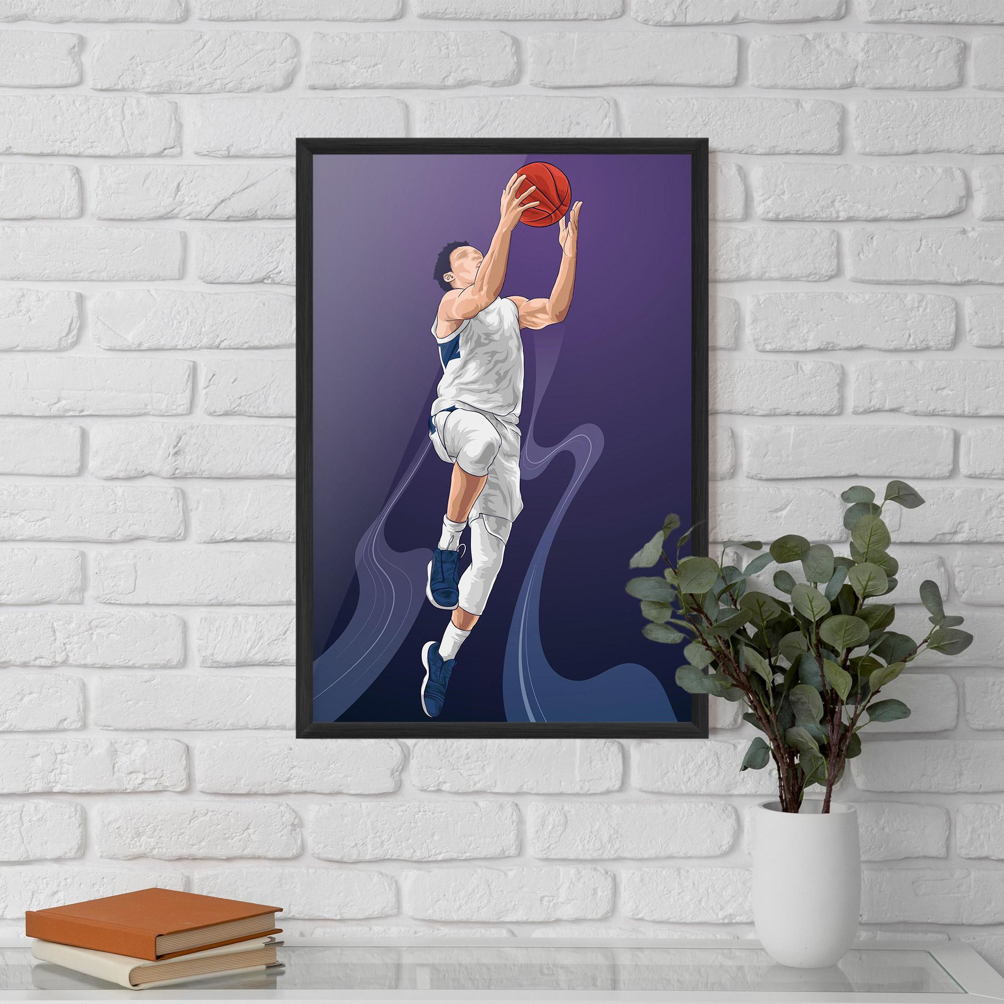 Gerahmte Poster Flying Player mockup 5