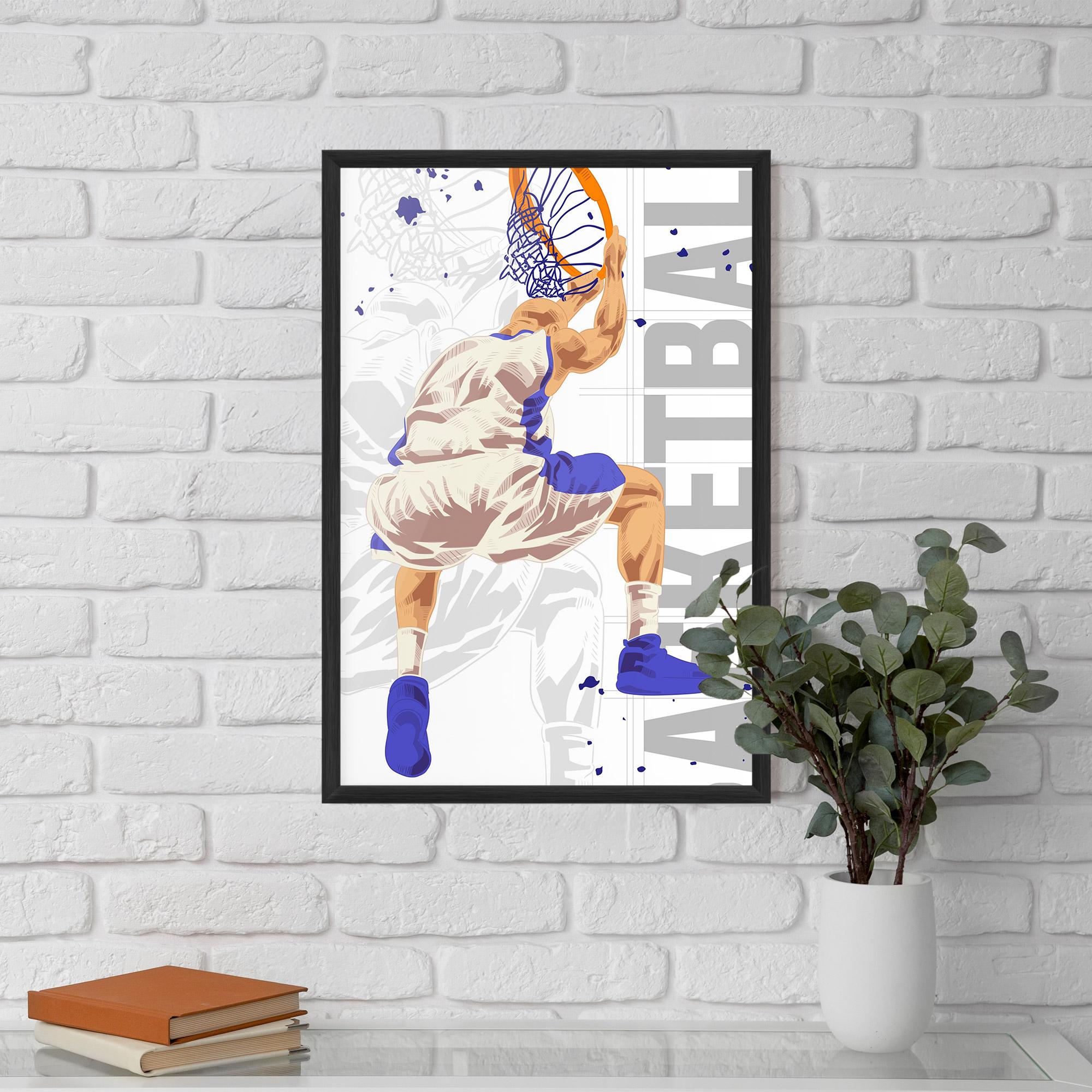 Gerahmte Poster Grey Basketball mockup 5