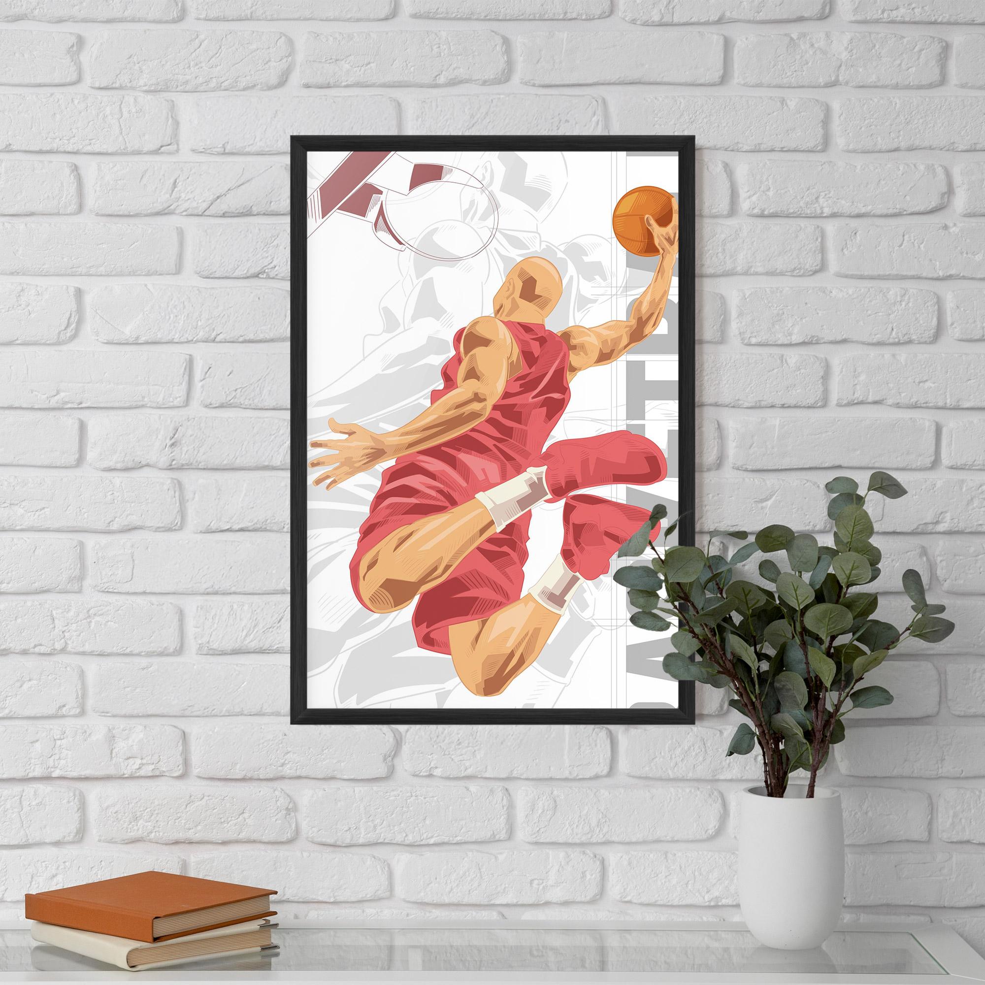 Gerahmte Poster Pink Basketball mockup 5