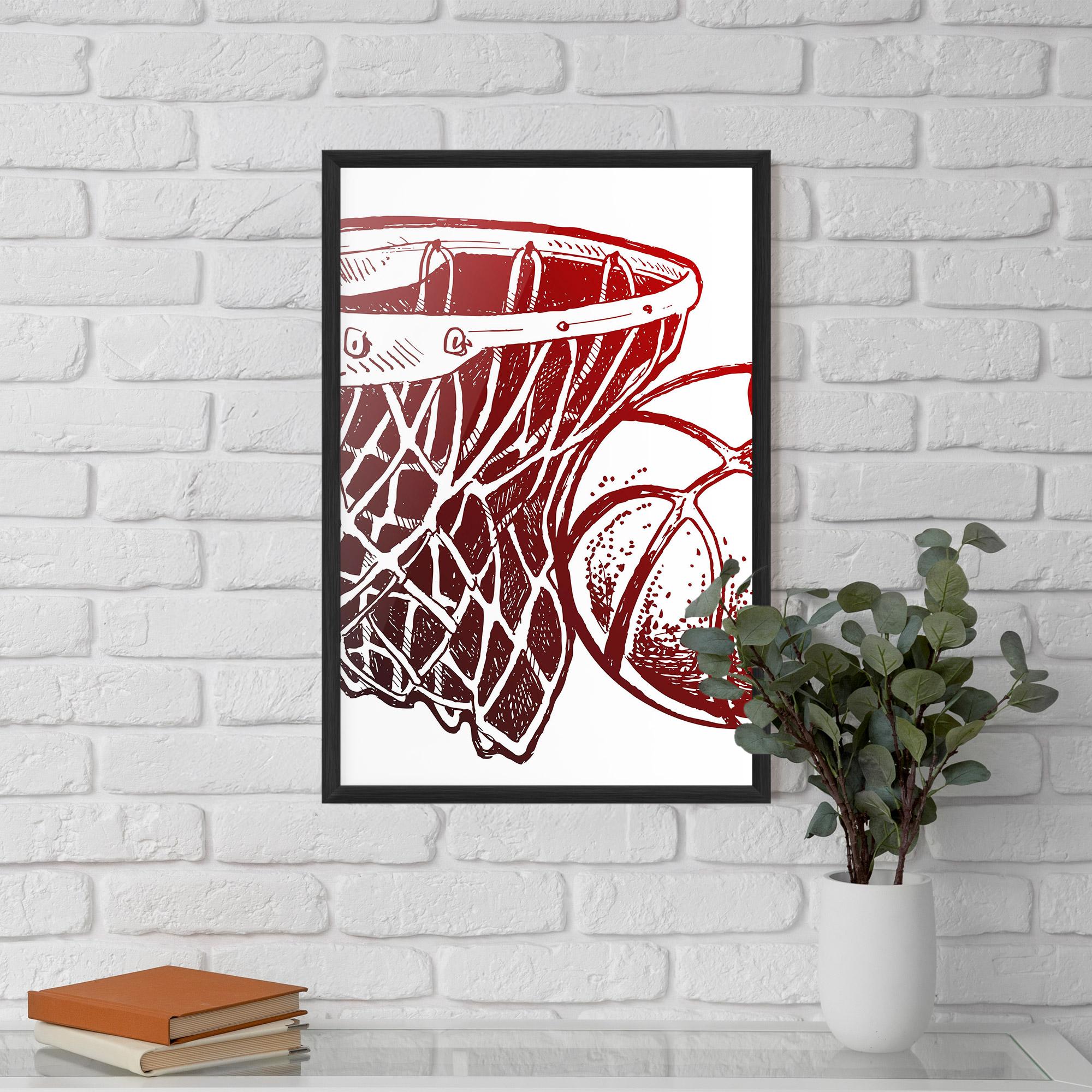 Gerahmte Poster Red Basketball Hoop mockup 5