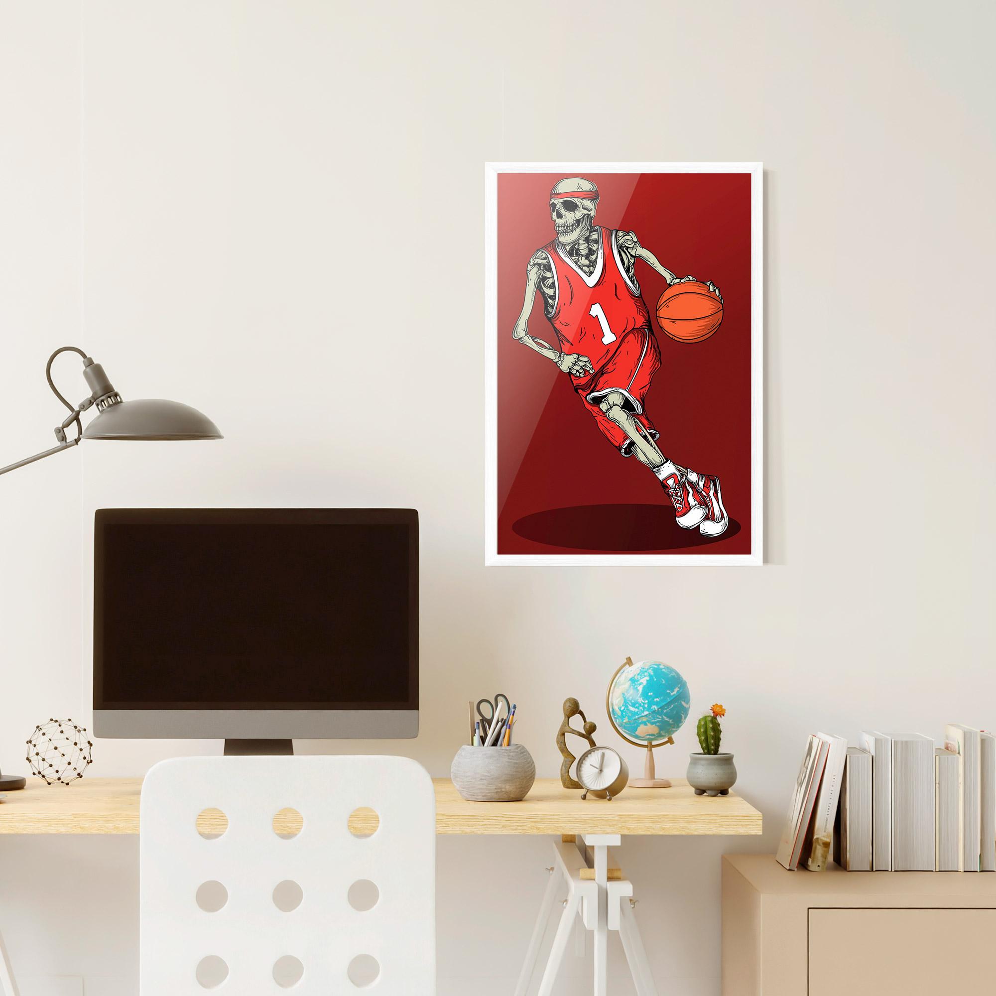 Gerahmte Poster Basketball Skull mockup 6
