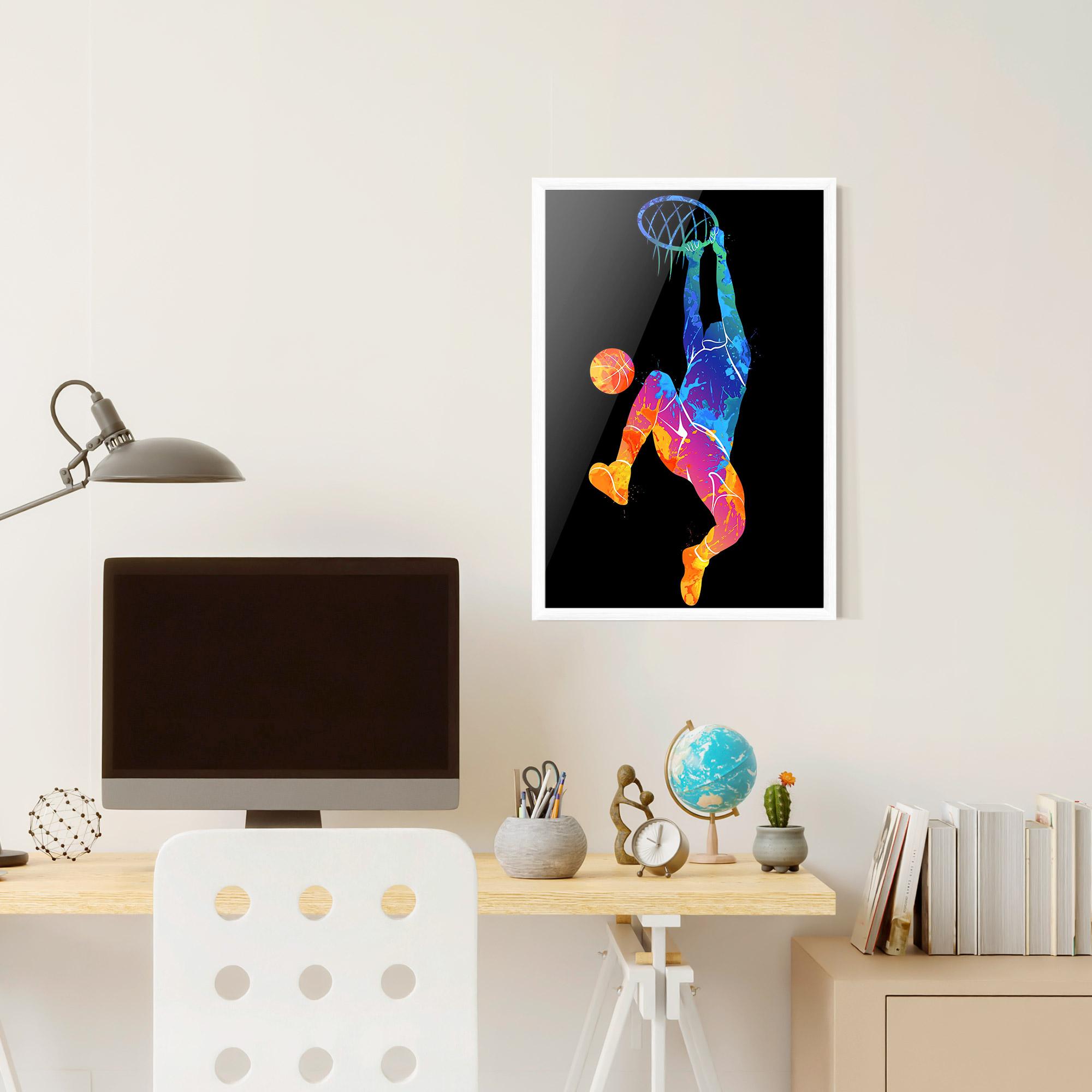 Gerahmte Poster Blue Basket Hoop mockup 6