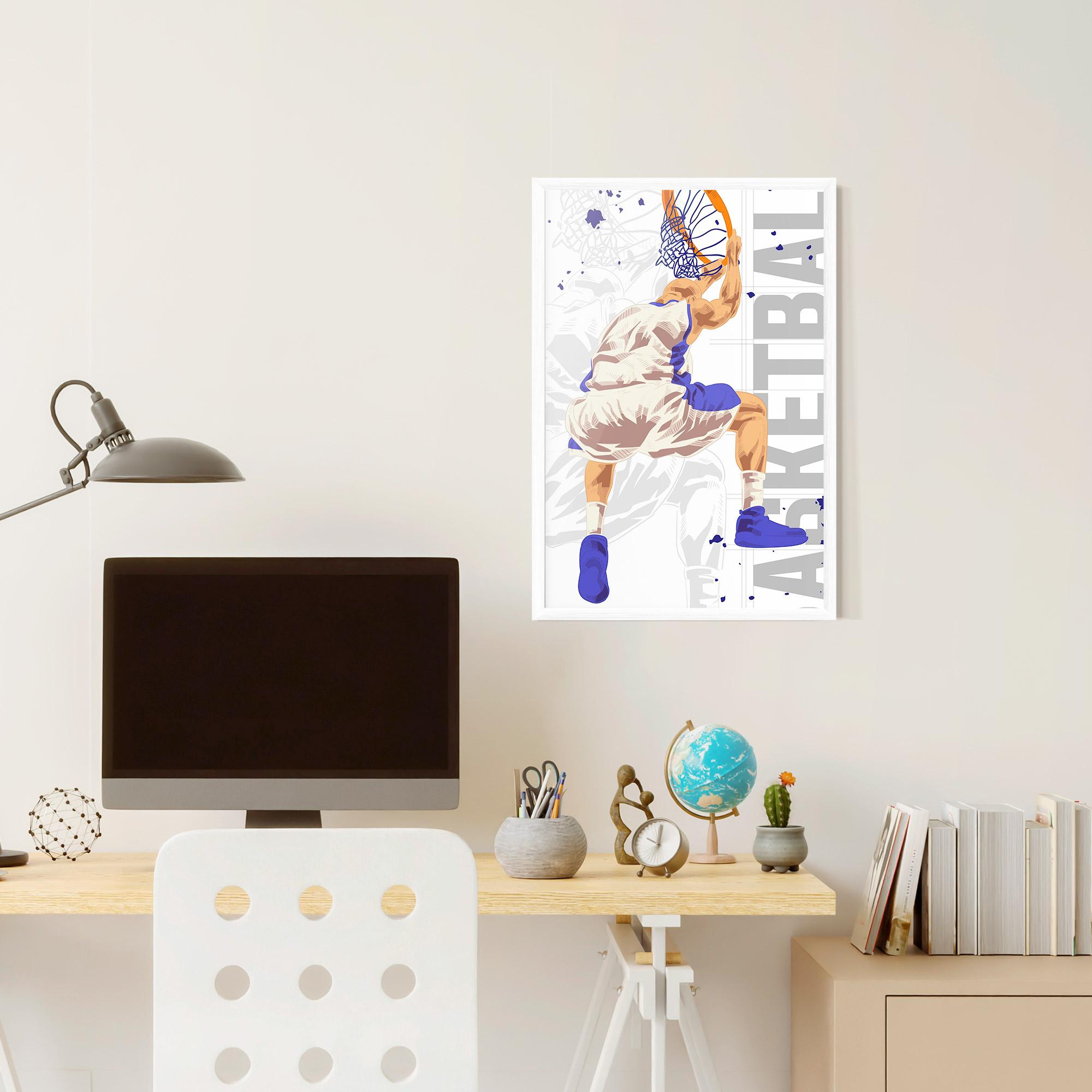 Gerahmte Poster Grey Basketball mockup 6