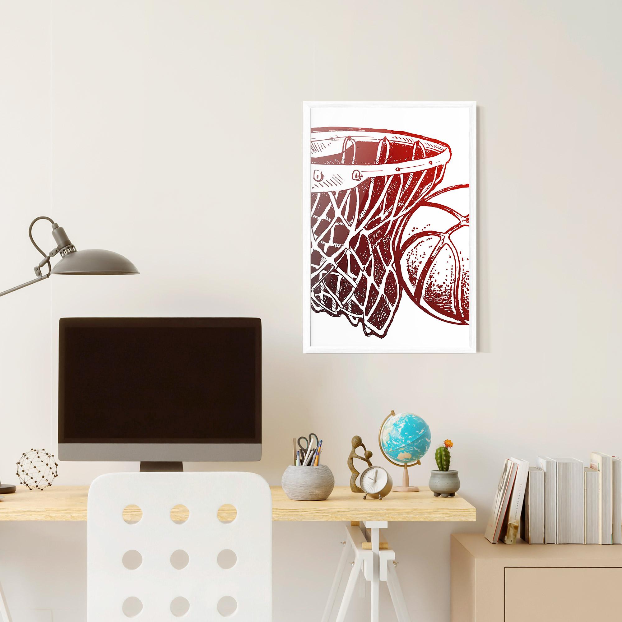 Gerahmte Poster Red Basketball Hoop mockup 6