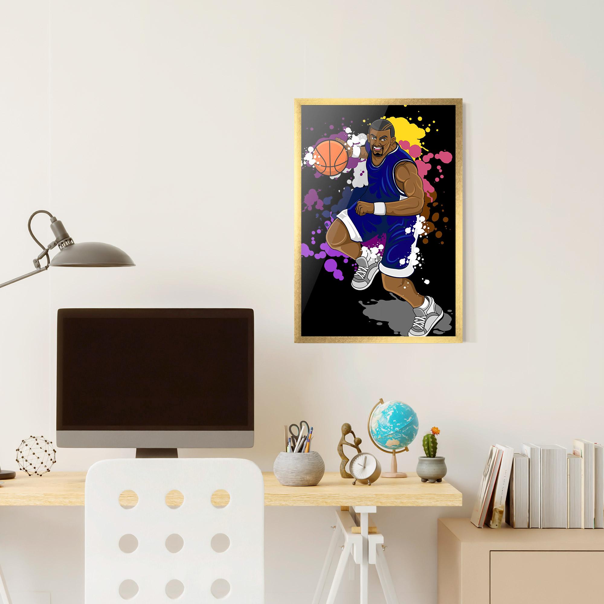 Gerahmte Poster Basketball Character mockup 6