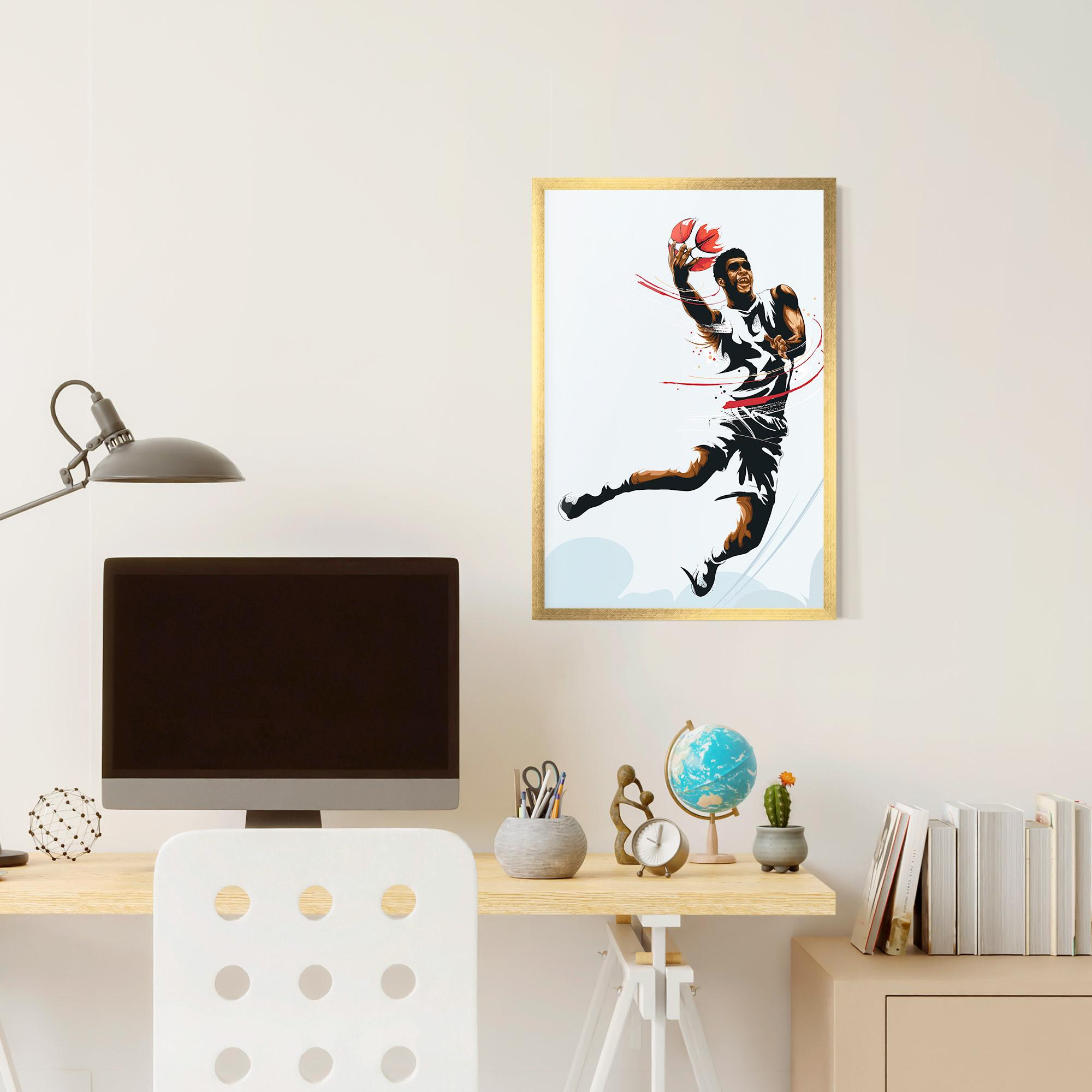 Gerahmte Poster Basketball Shot mockup 6