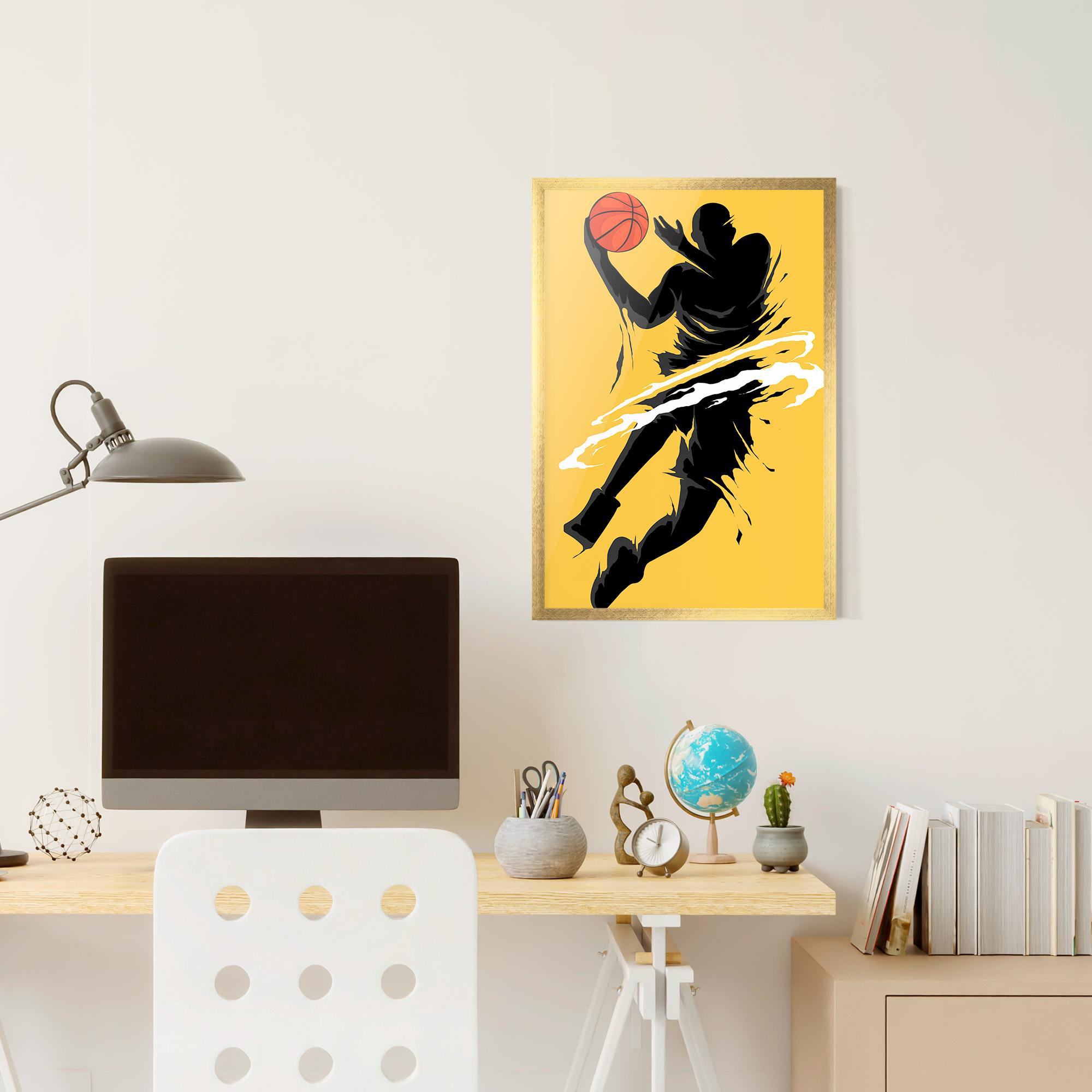 Gerahmte Poster Basketball Smoke mockup 6