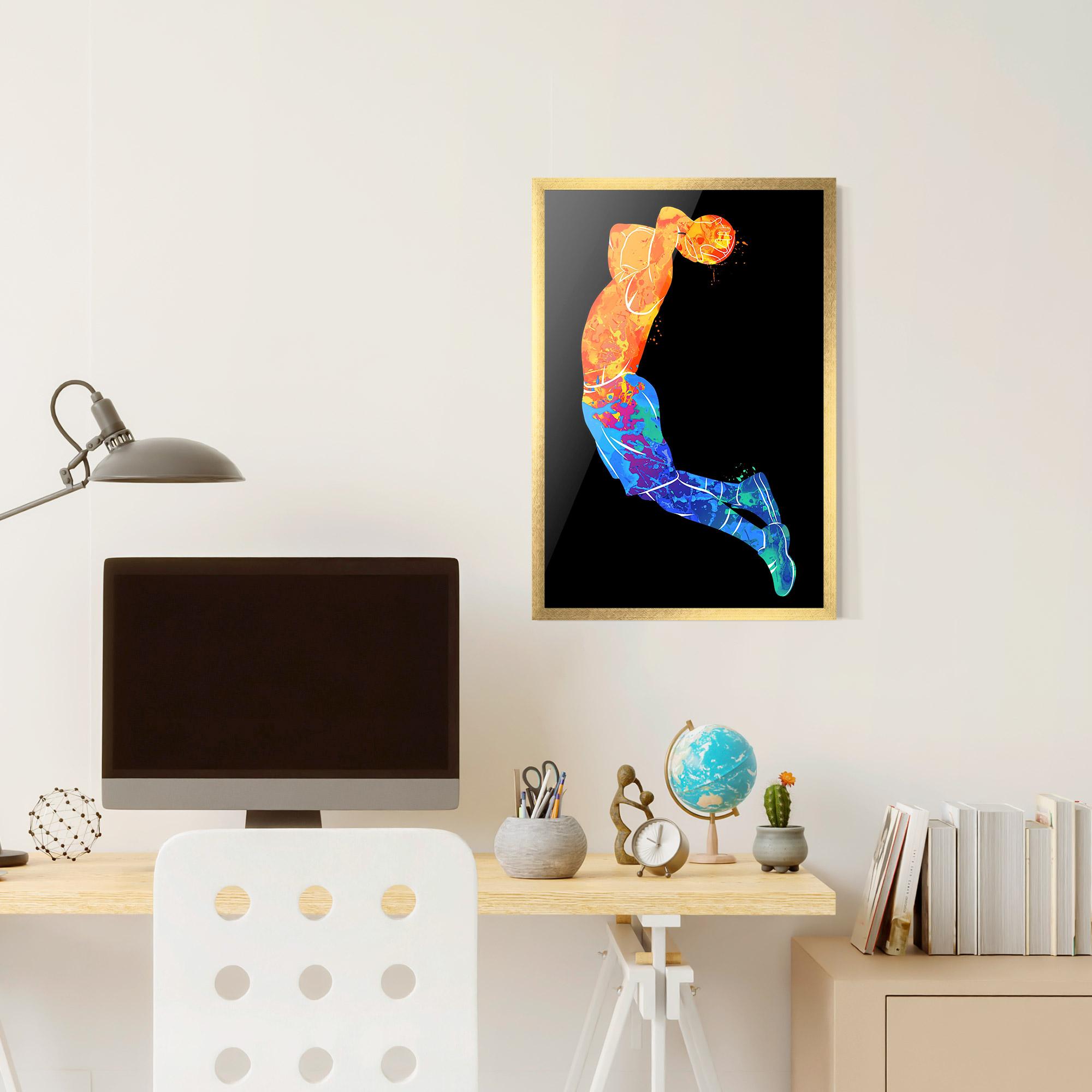 Gerahmte Poster Blue Orange Basket mockup 6