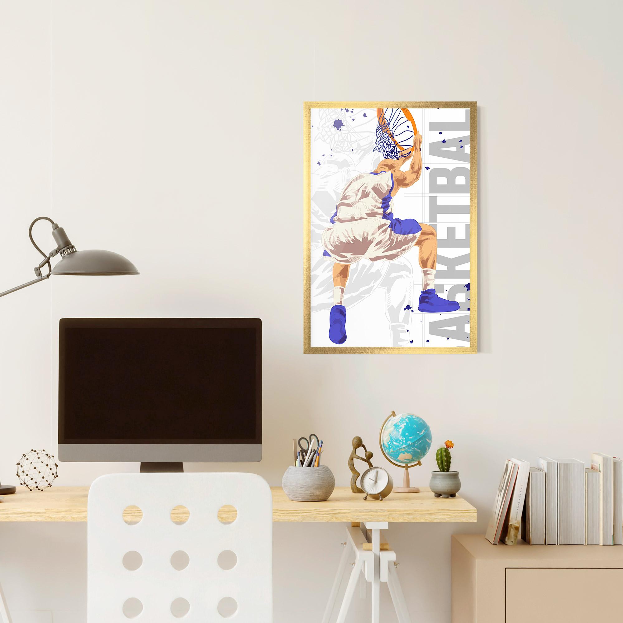 Gerahmte Poster Grey Basketball mockup 6