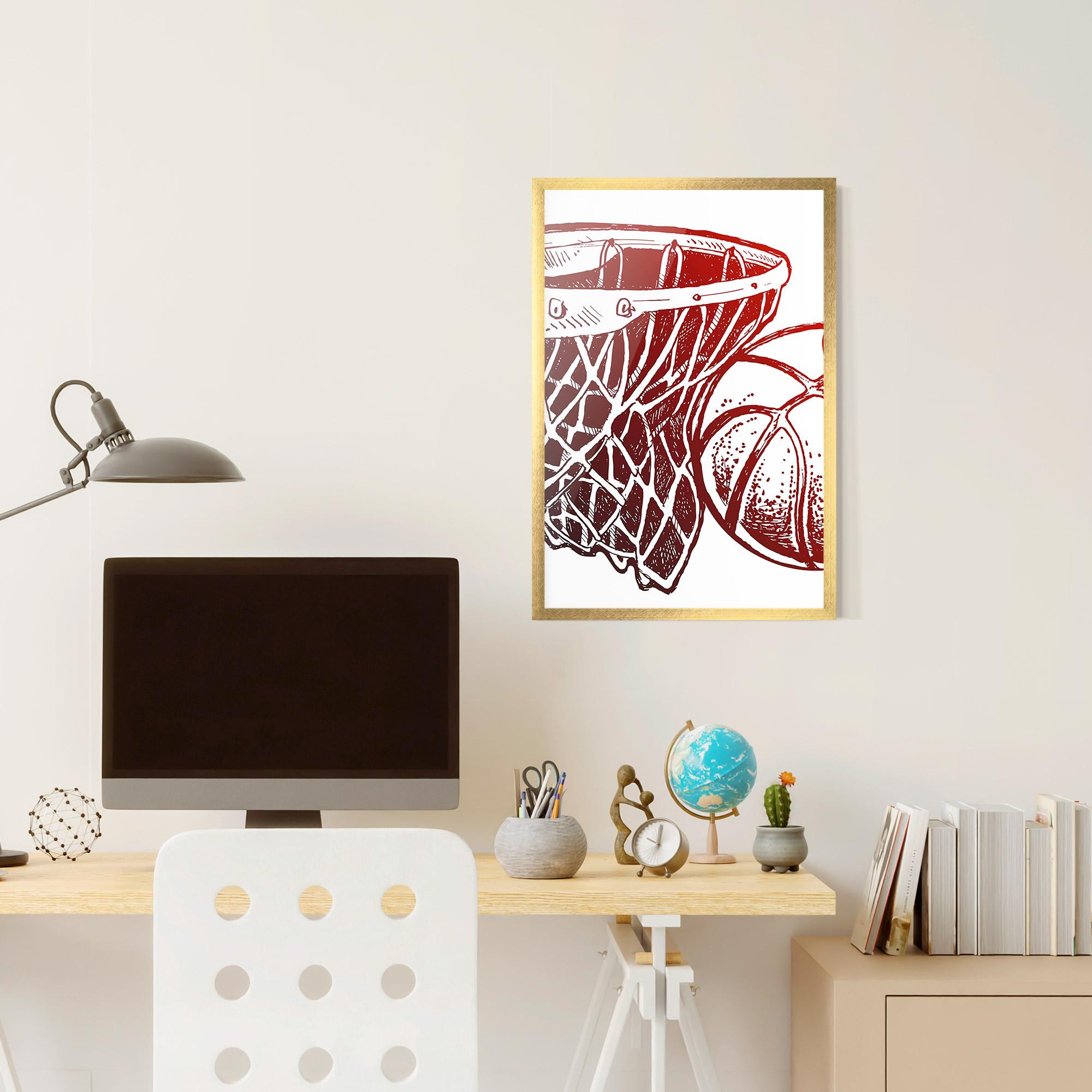 Gerahmte Poster Red Basketball Hoop mockup 6