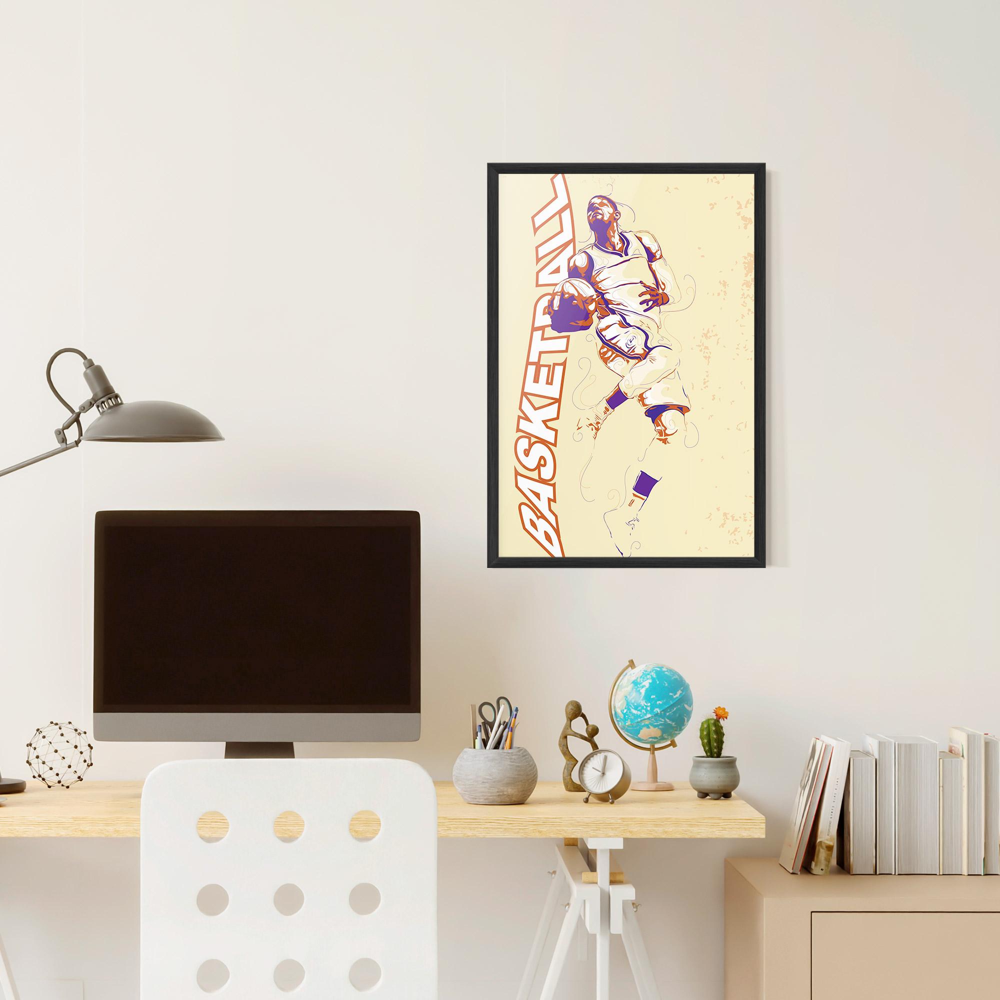 Gerahmte Poster Basketball Cream mockup 6