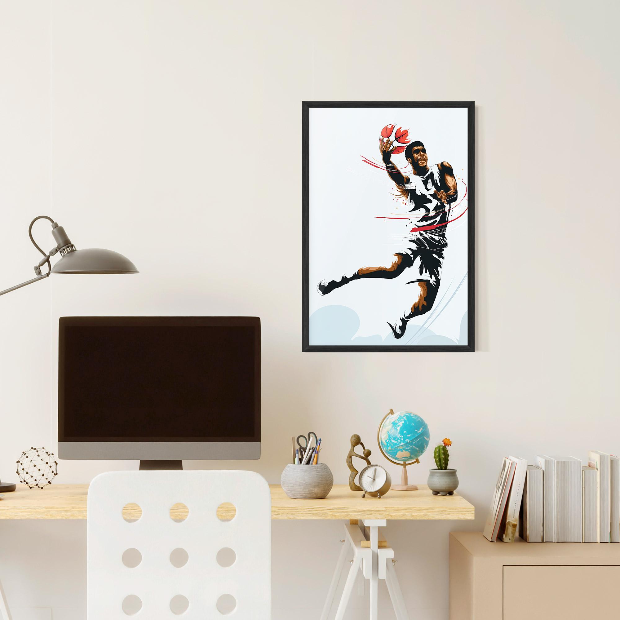 Gerahmte Poster Basketball Shot mockup 6